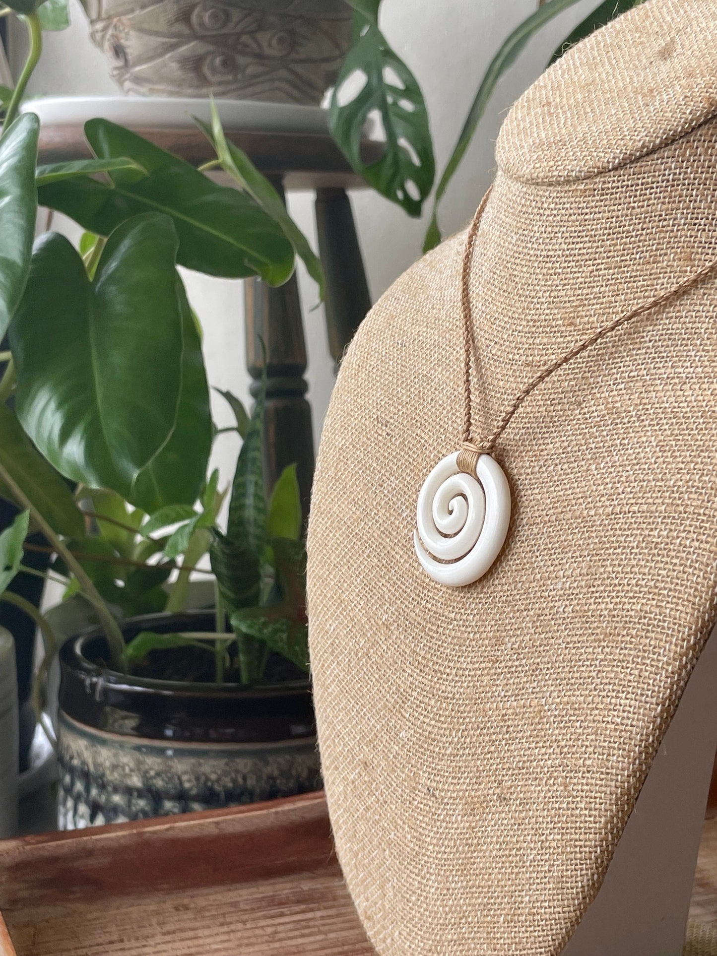 Hand Carved Buffalo Bone Koru Necklace – Maori New Beginnings