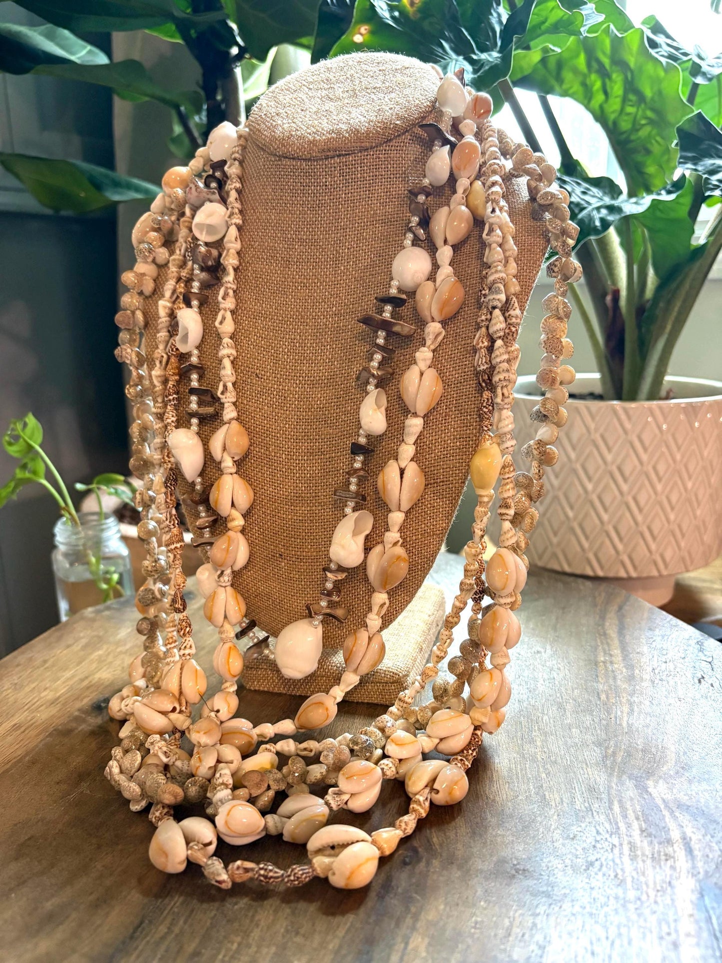 Seashell Lei Set: Pacific Ocean Shells, Wedding Celebration Leis