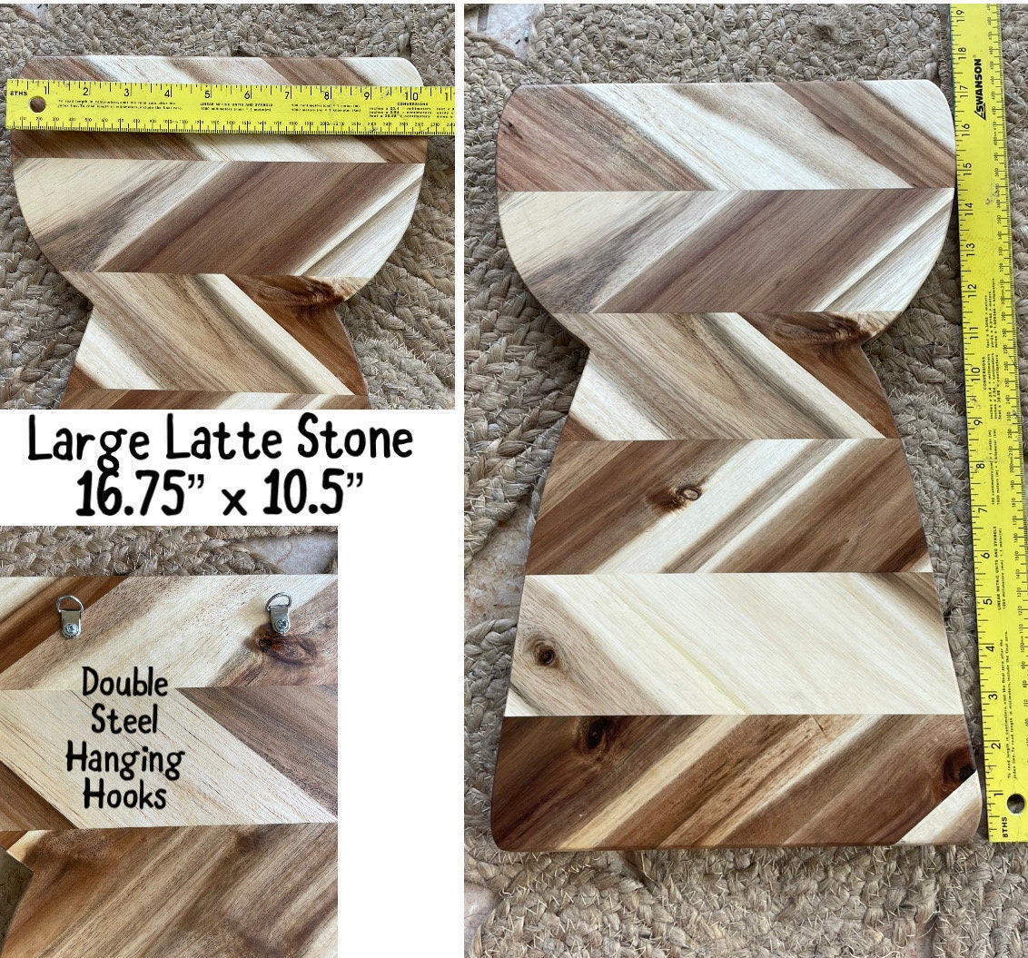 Solid Wood Latte Stone Plaque – Chamorro Guam Wall Decor
