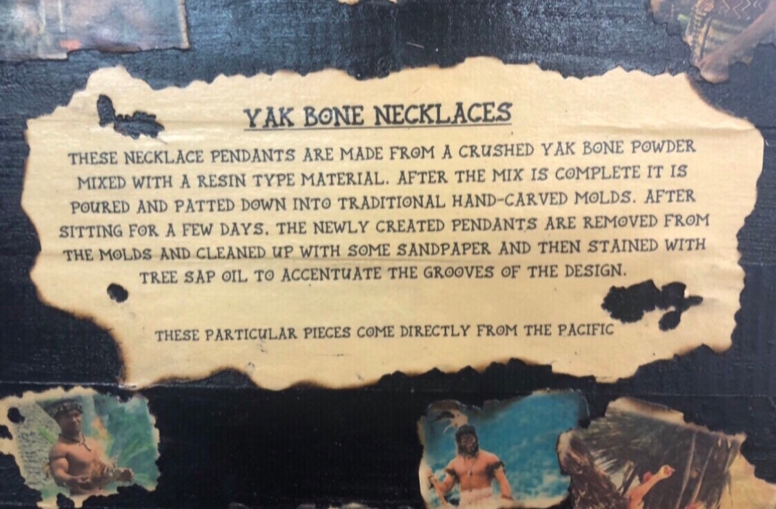 Polynesian Makau Fish Hook Necklace - Buffalo Bone & Resin