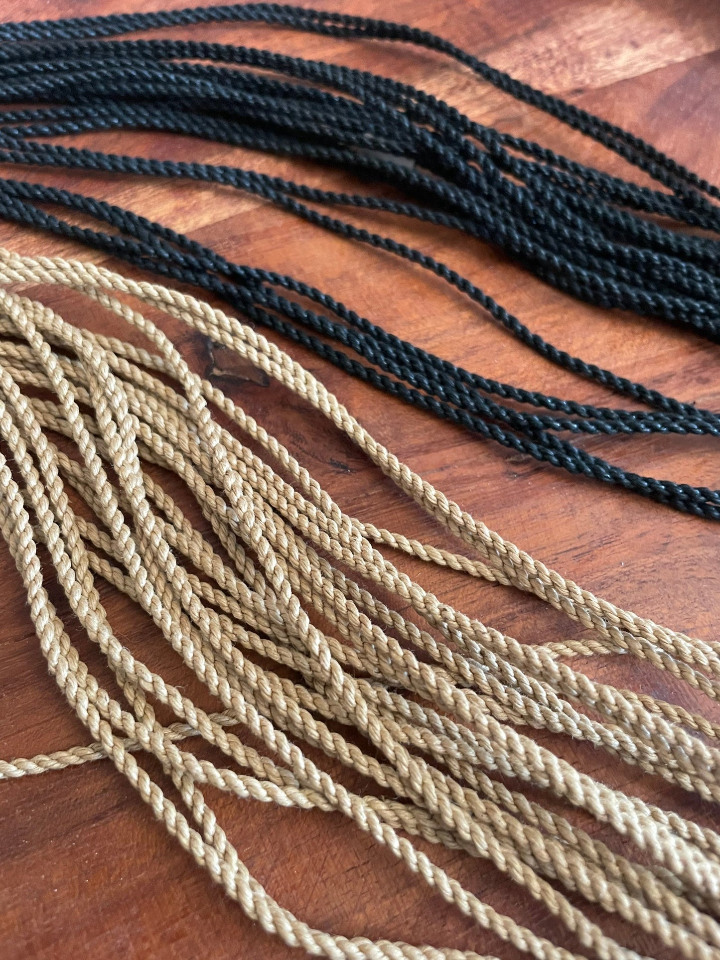 Replacement Hemp Surfer Cord with Solid Bone Beads- Adjustable Beads for Length