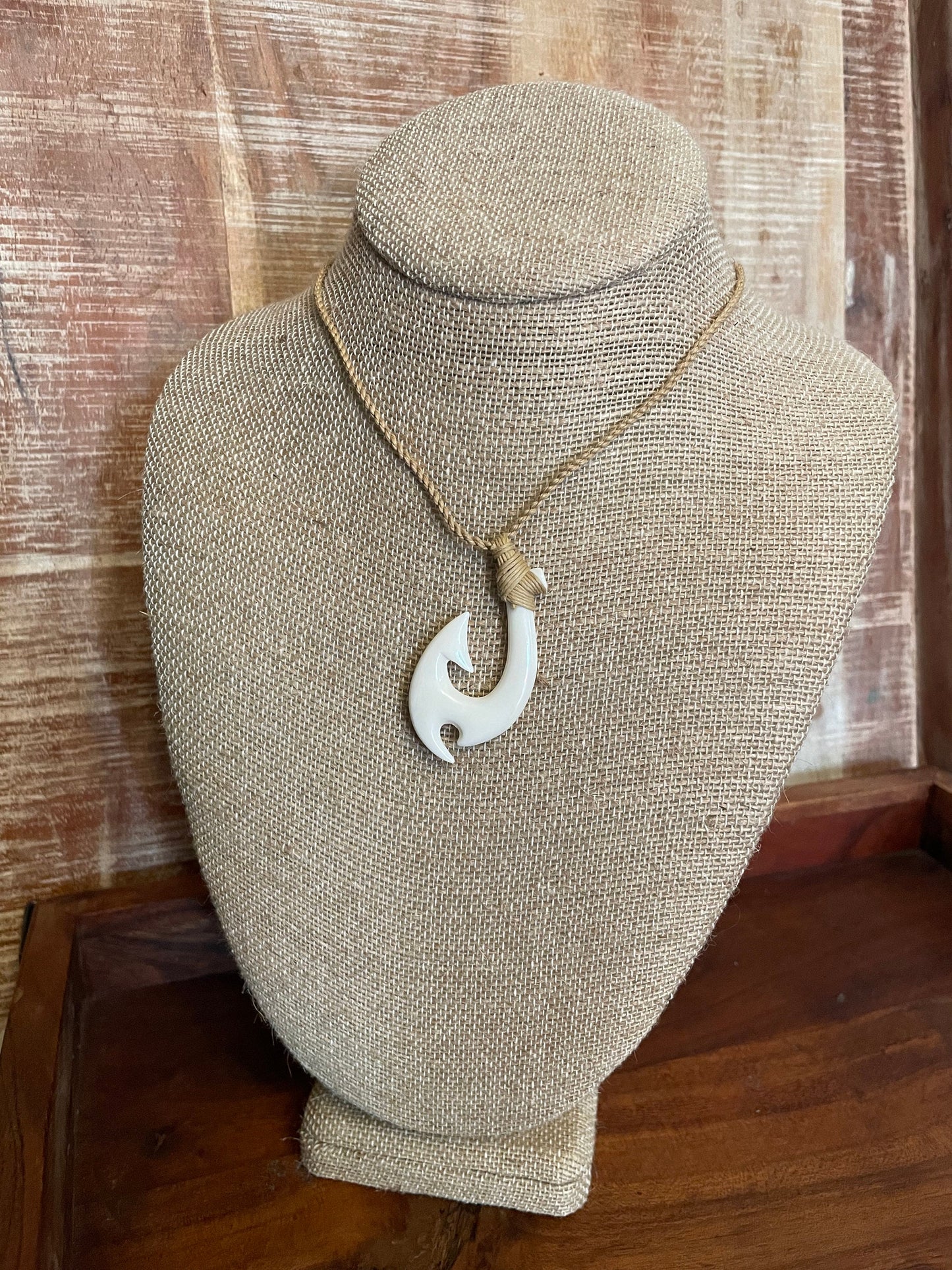 Handsome Masculine Warrior’s Makau - Pasefika Protection Symbol- Adjustable Necklace on Surfers Cord