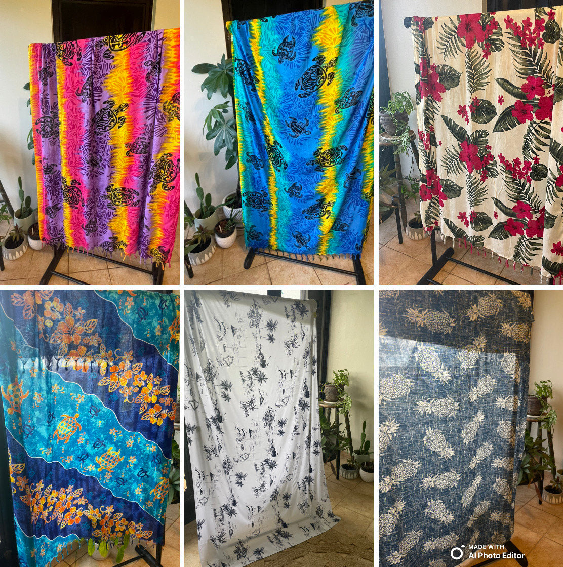 Polynesian Print Sarong – Tropical Island Wrap, Beach Cover-Up