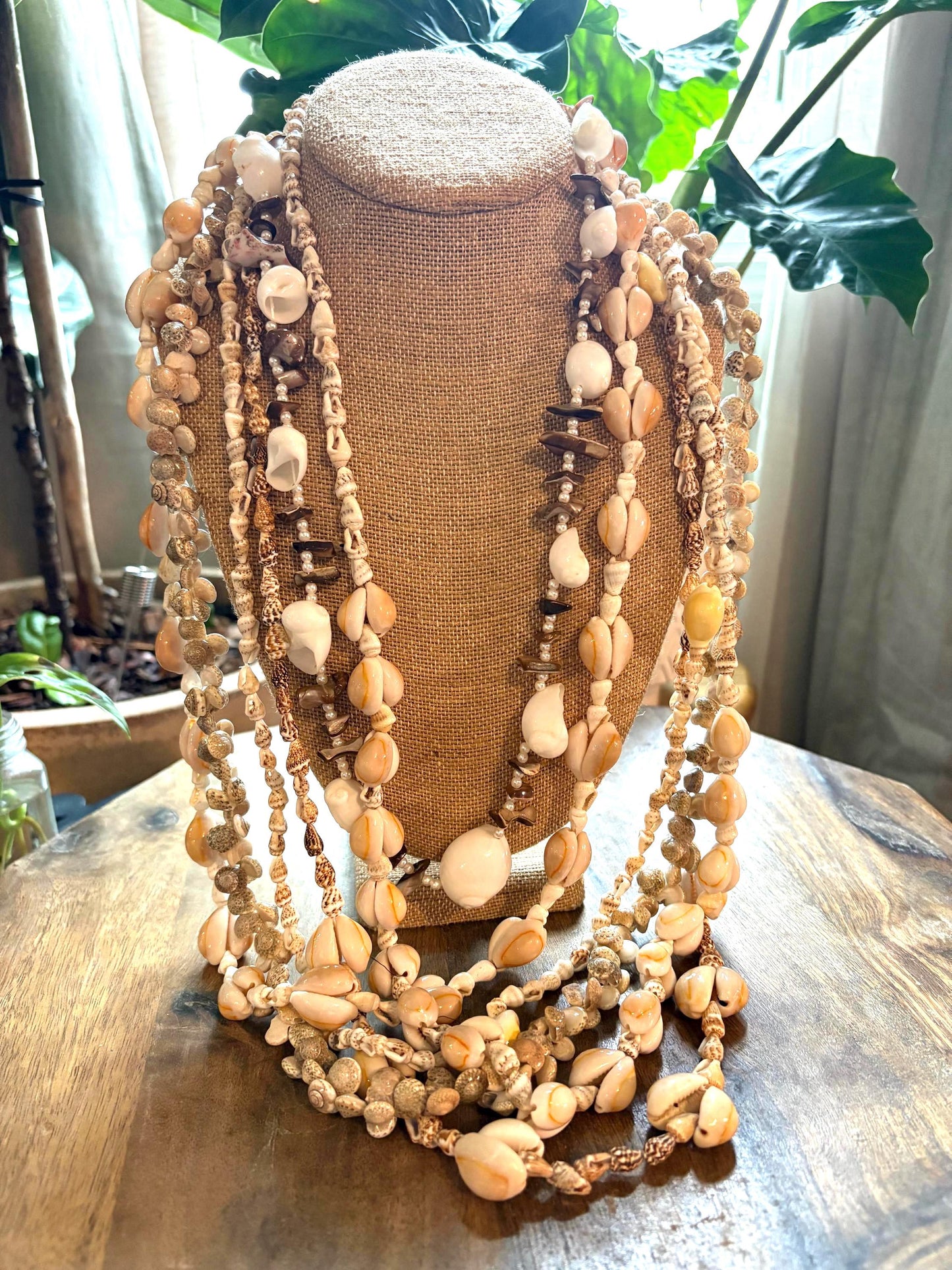 Seashell Lei Set: Pacific Ocean Shells, Wedding Celebration Leis