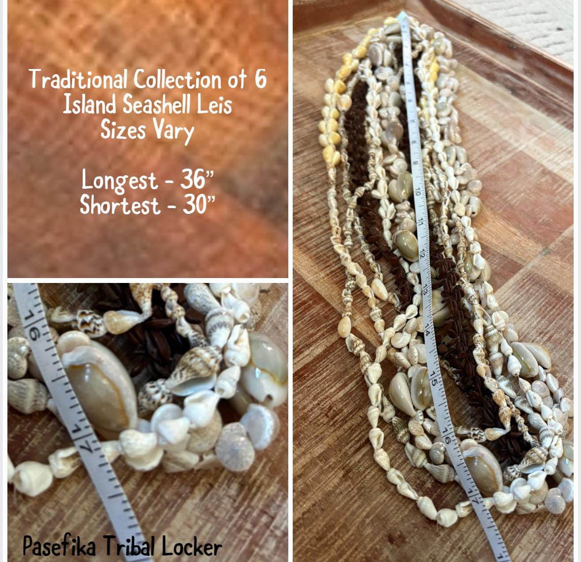 Seashell Lei Collection – Authentic Pacific Island Celebration Leis (Set of 6)