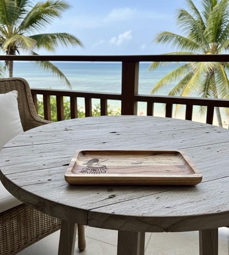 Samoan Seal Teak Tray: Samoan Engraved Wood Dish