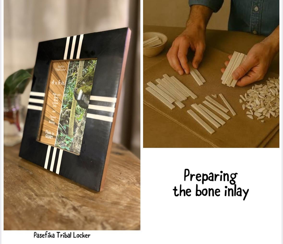 Polynesian Bone & Wood Inlay Picture Frame - 4x6