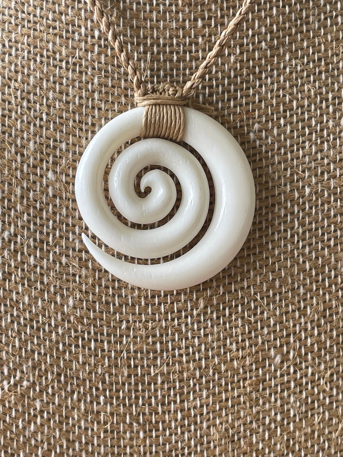 Hand Carved Buffalo Bone Koru Necklace – Maori New Beginnings