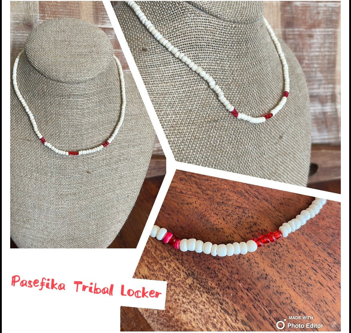 Coconut Shell Beaded Necklace - Petite Hawaiian Style, Boho Beach Jewelry