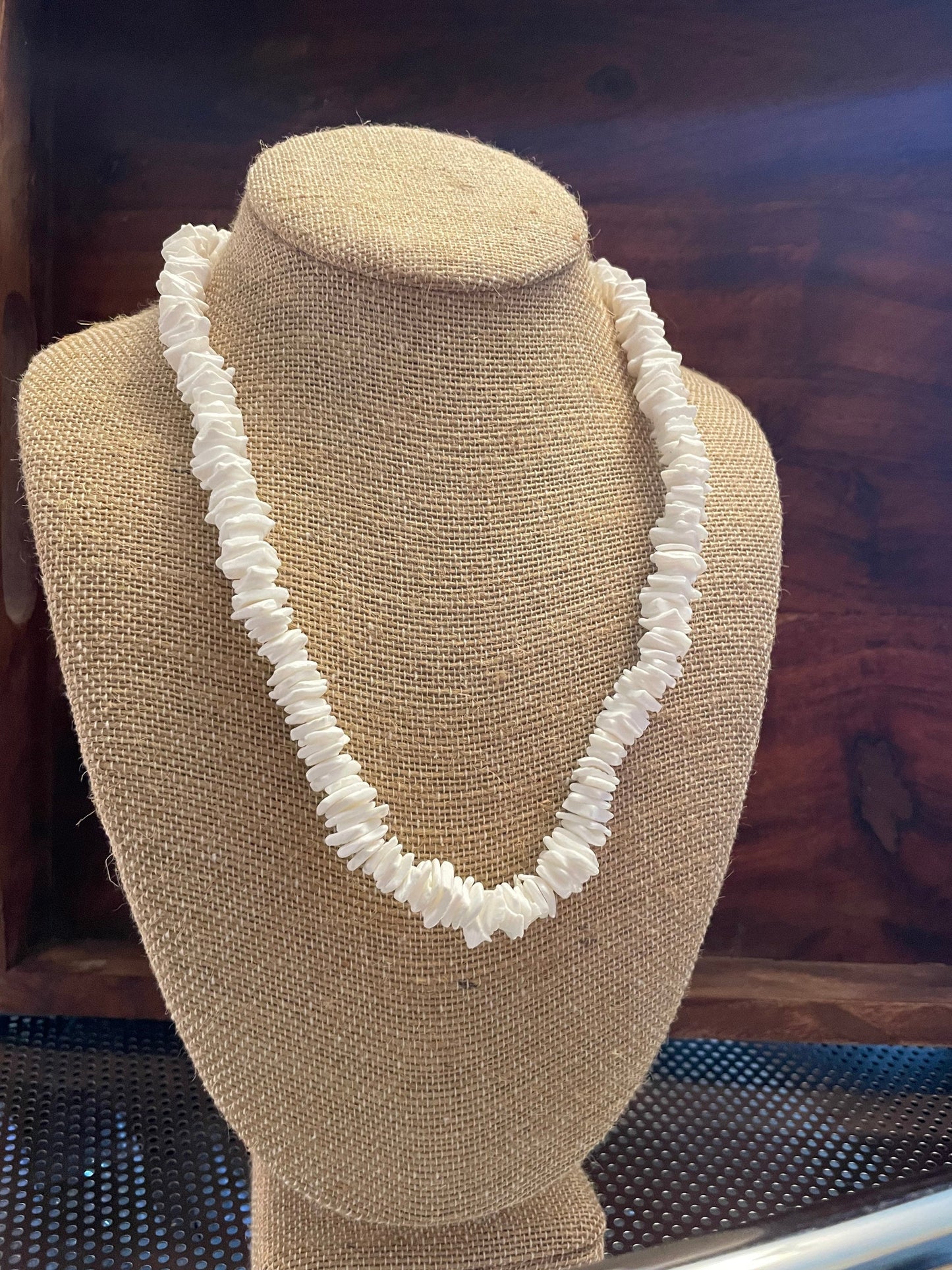 White Puka Shell Necklace - Classic Beach Jewelry (21")