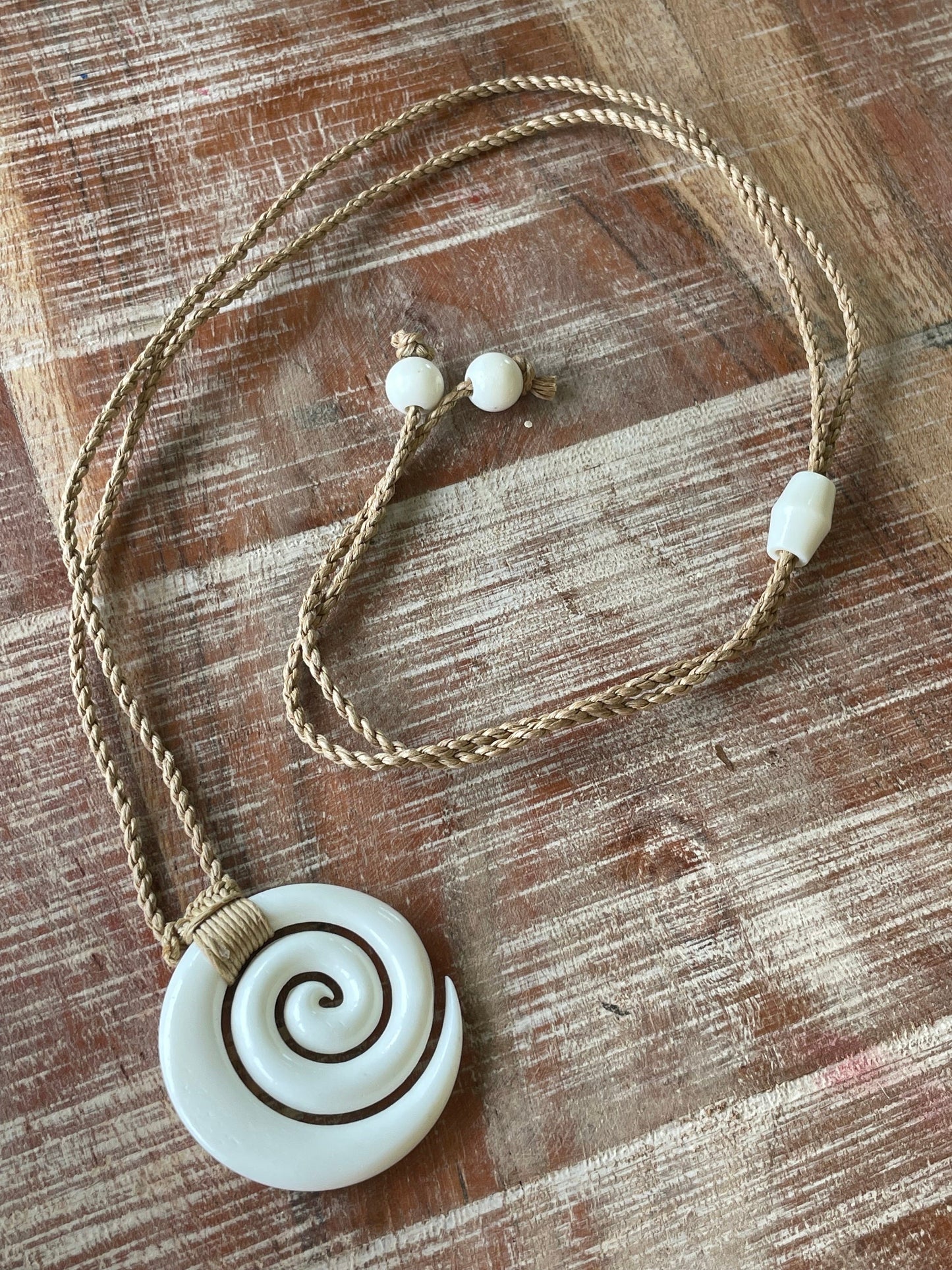 Hand Carved Buffalo Bone Koru Necklace – Maori New Beginnings