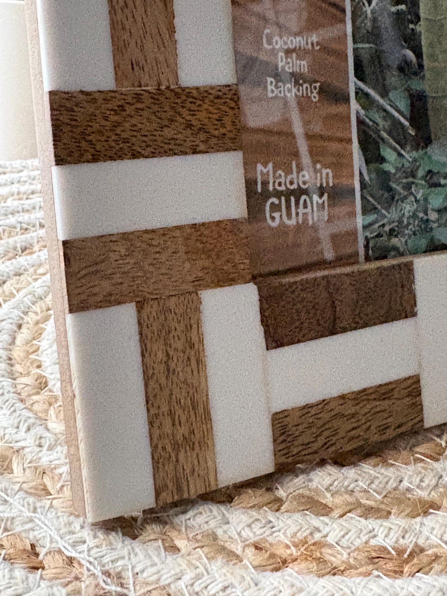 Polynesian Bone & Wood Inlay 4x6 Picture Frame