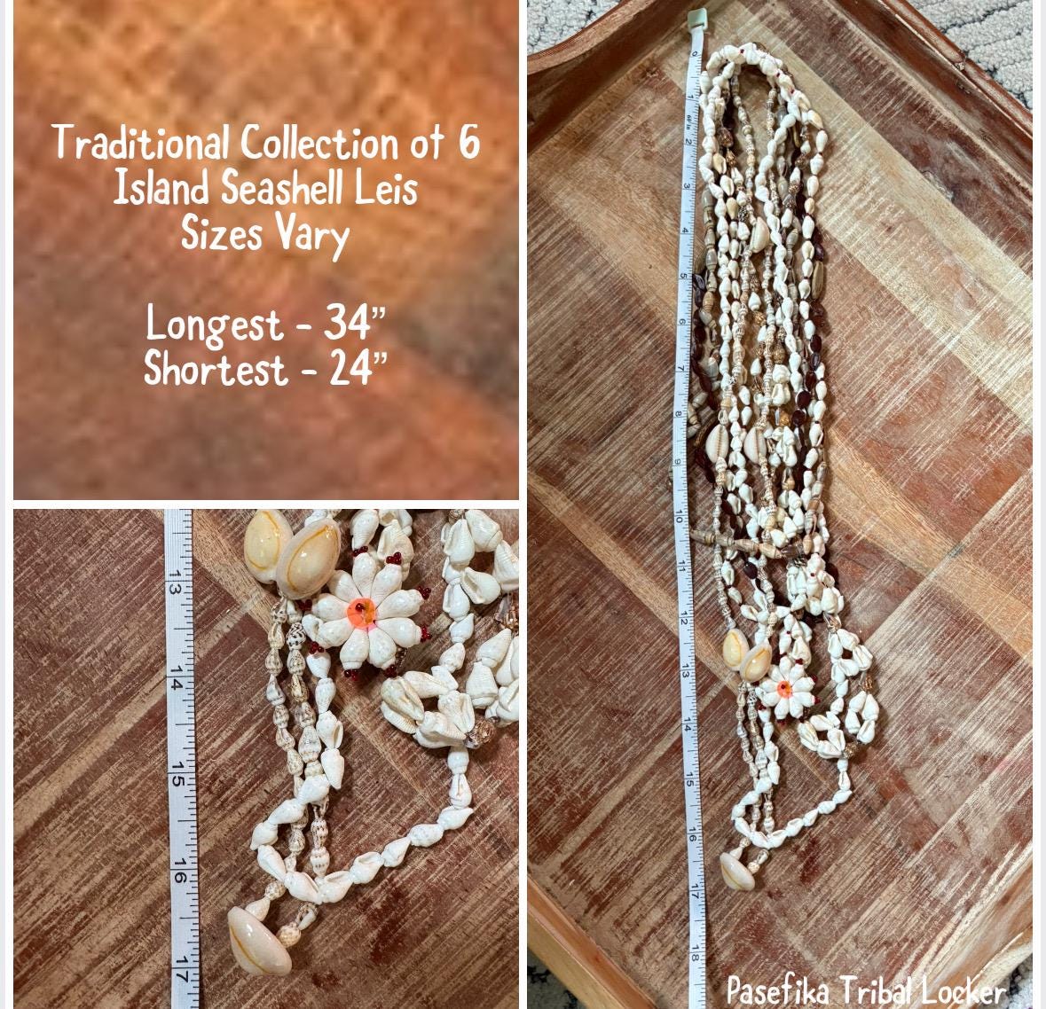 Seashell Lei Set: Polynesian Celebration Necklace Collection