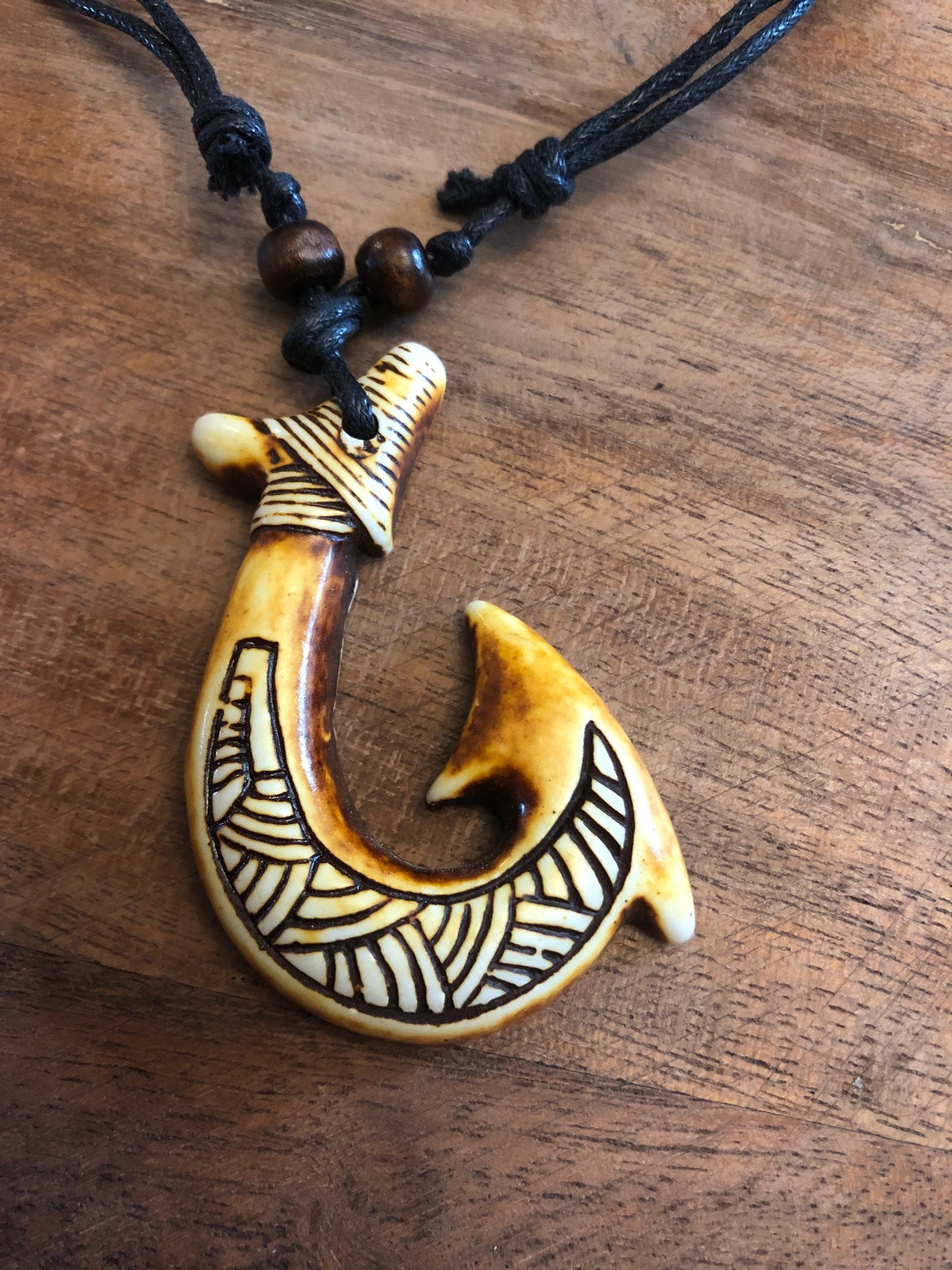 Rustic Polynesian Handcrafted Hei Makau Adjustable Necklace
