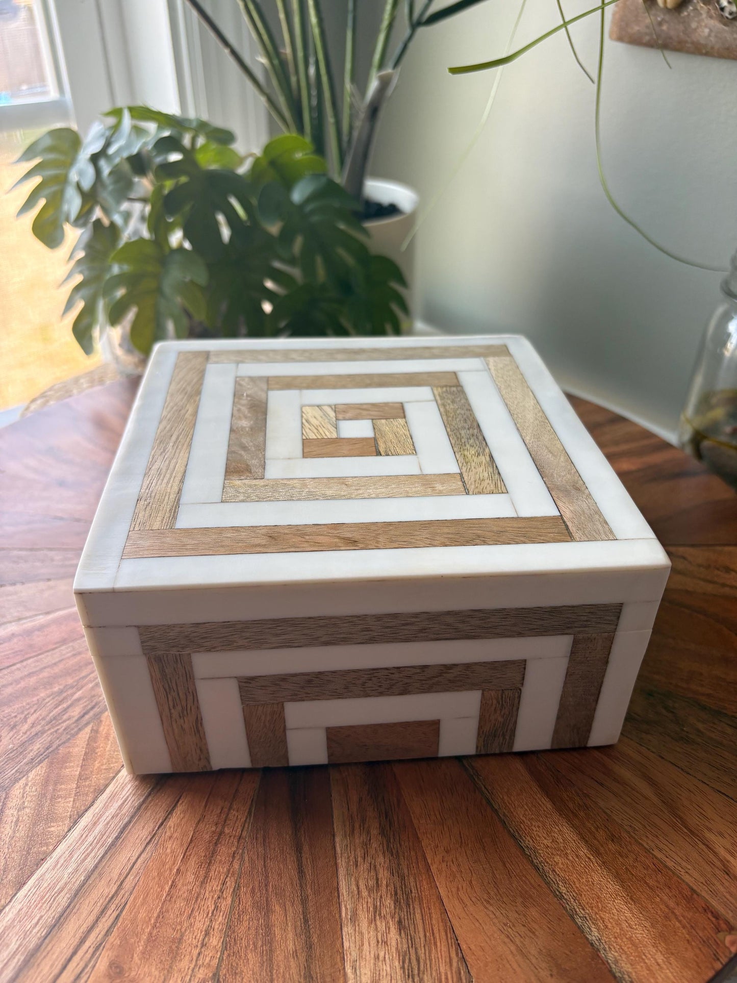 Hand-Crafted Polynesian & Micronesian Wooden and Bone Inlay Box