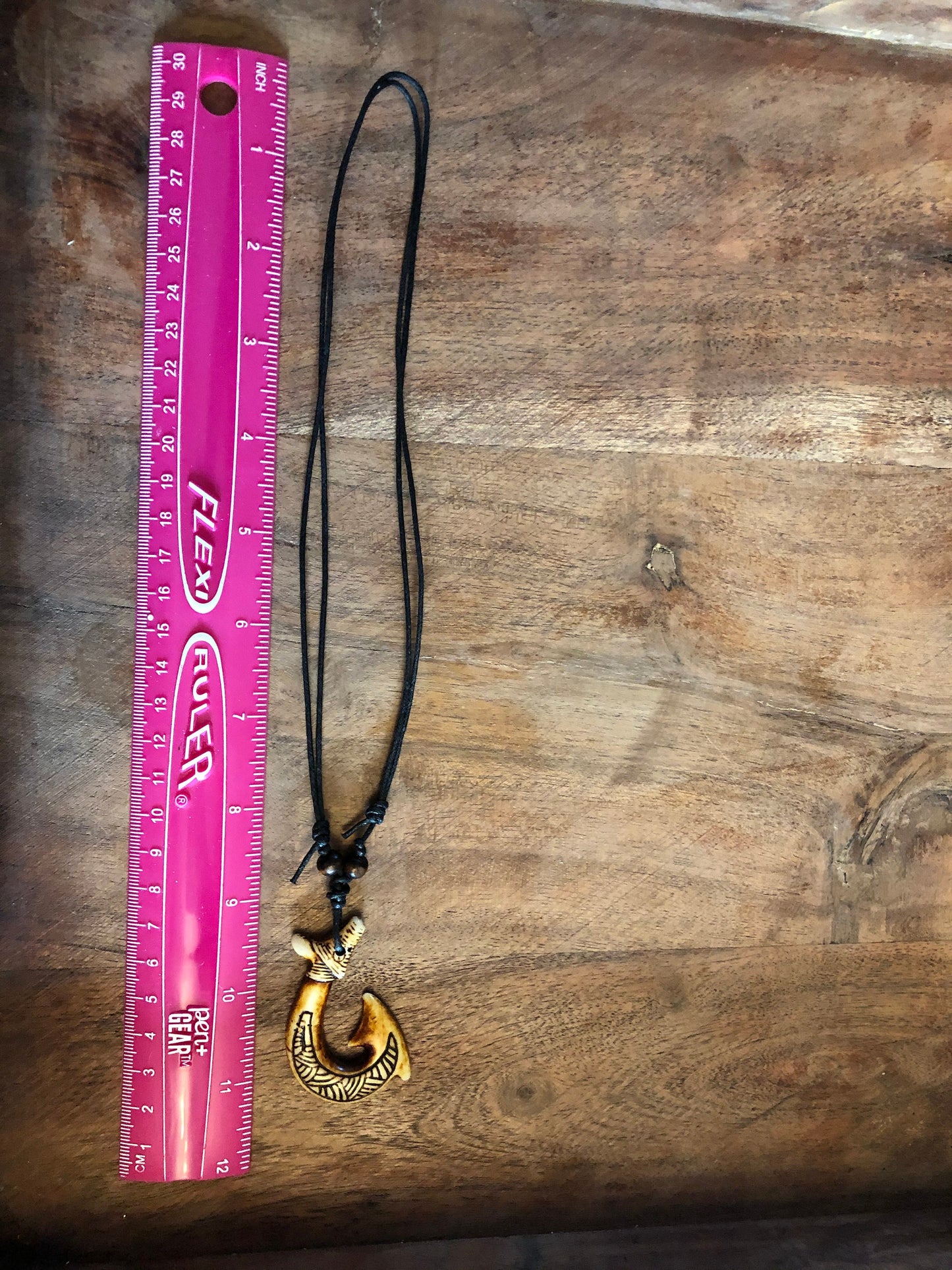 Authentically Handcrafted Polynesian Makau or a fish Hook Adjustable Bone Necklace