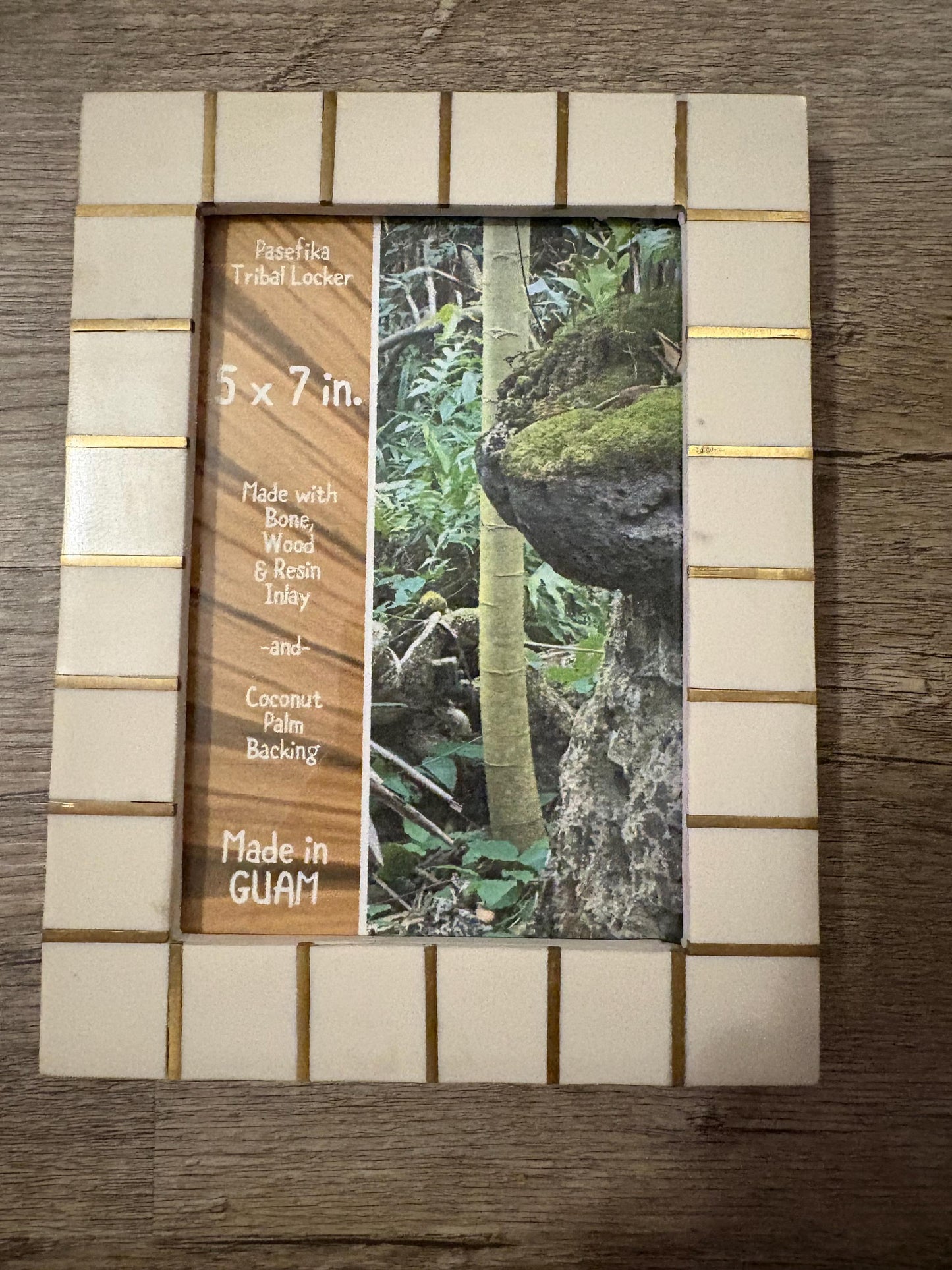 Polynesian Bone Inlay Picture Frame: Micronesian 5x7 Photo Display