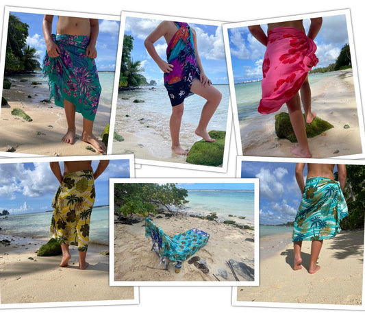 Polynesian Print Sarong – Tropical Island Wrap, Beach Cover-Up