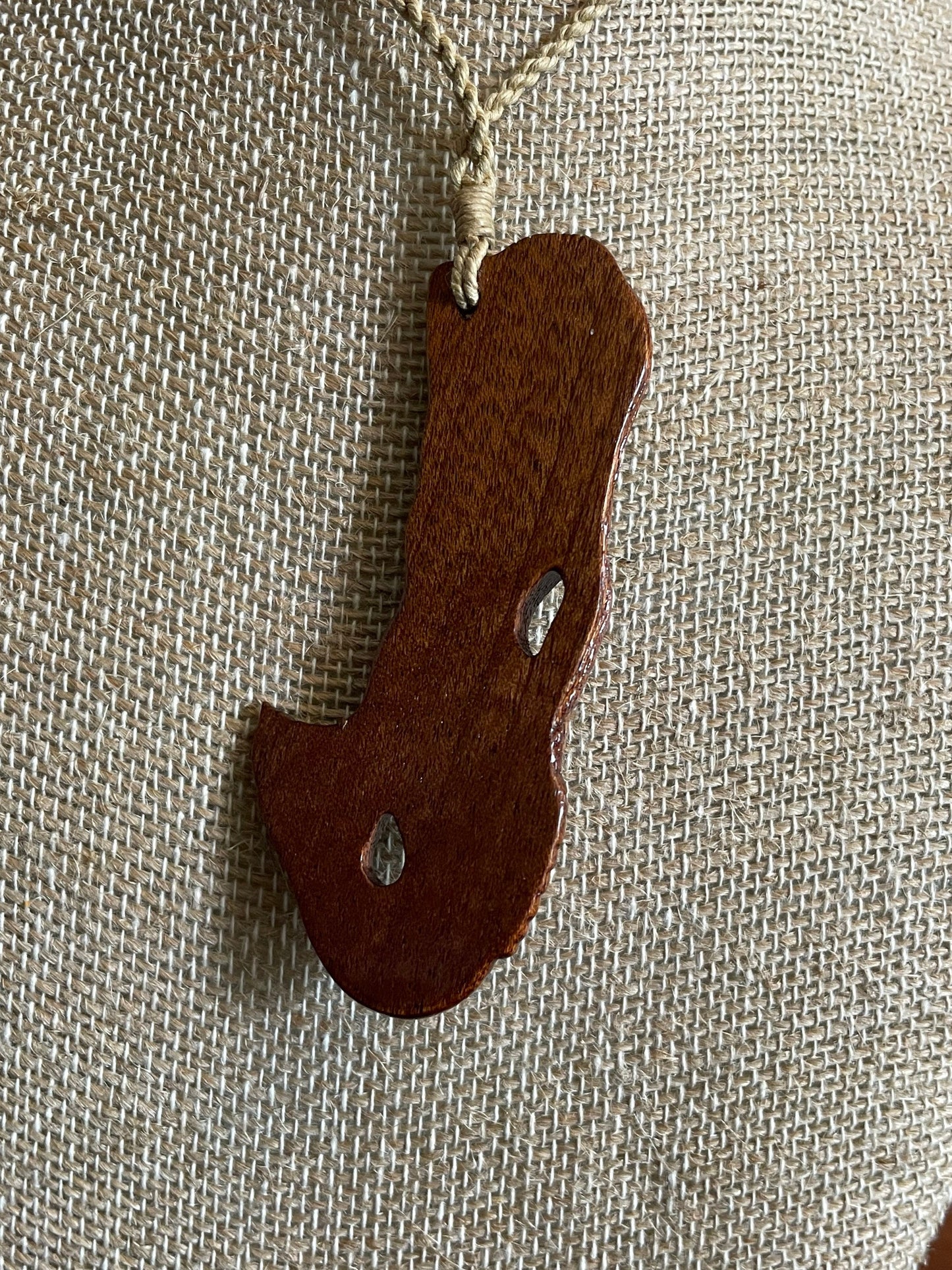 Hand Carved Koa Wood Mermaid Necklace – Adjustable Polynesian Jewelry