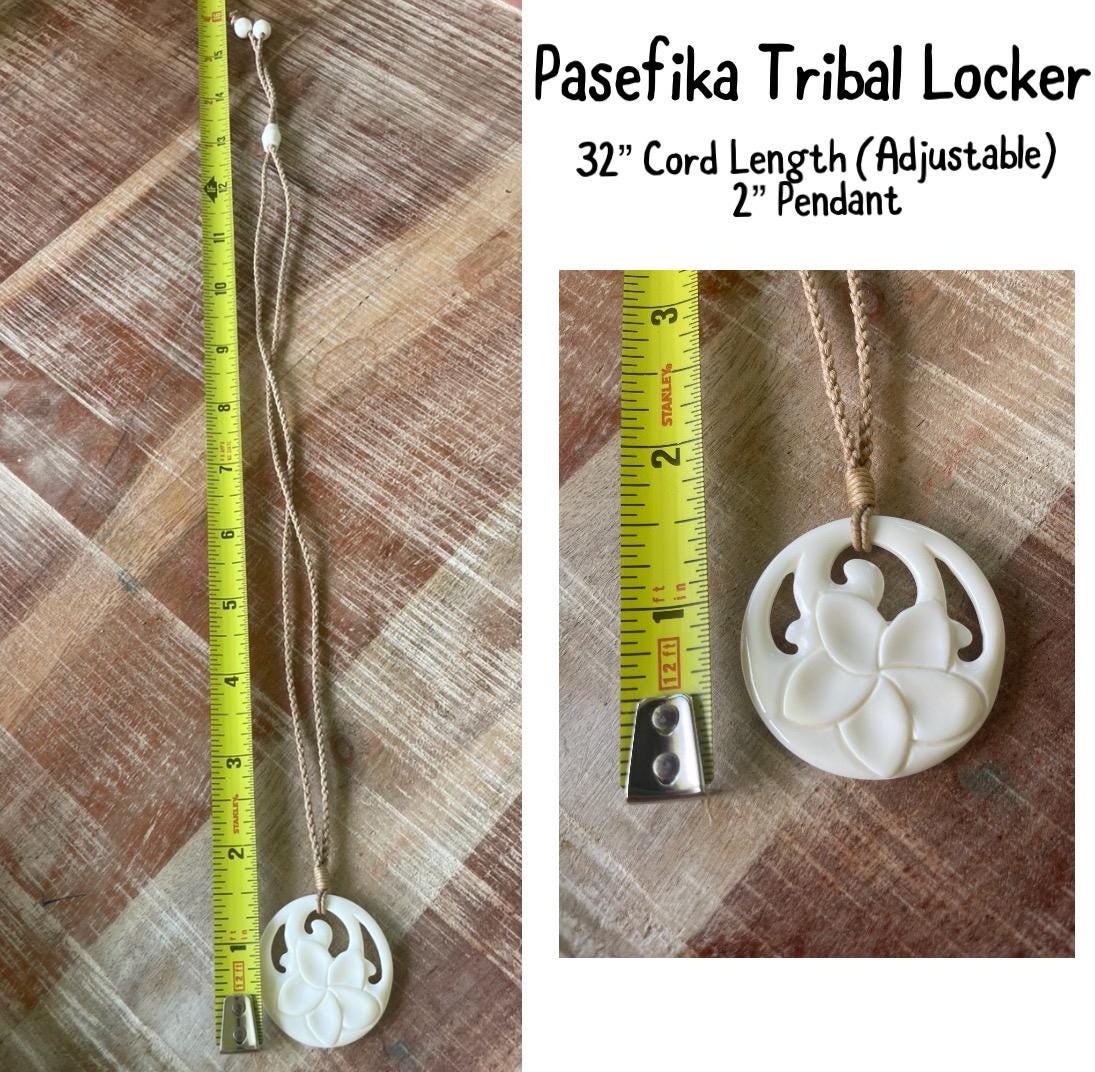 Hand Carved Bone Plumeria Necklace, Polynesian Boho Jewelry