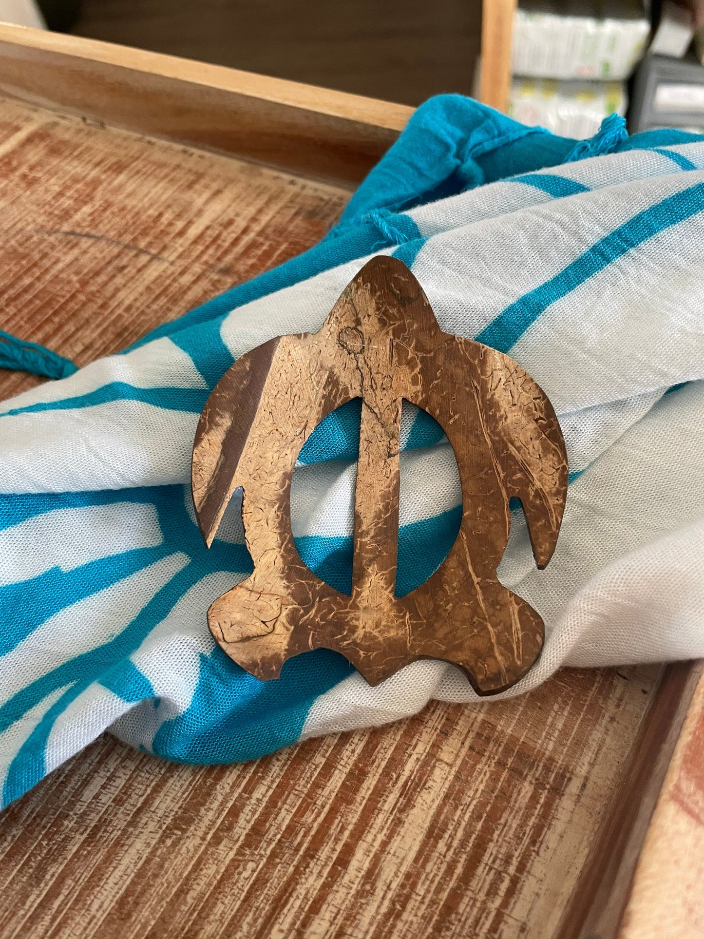 Set of 2 Authentic Turtle Coconut Hawaiian Buckle for Lava Lava or Sarong Cover-Up