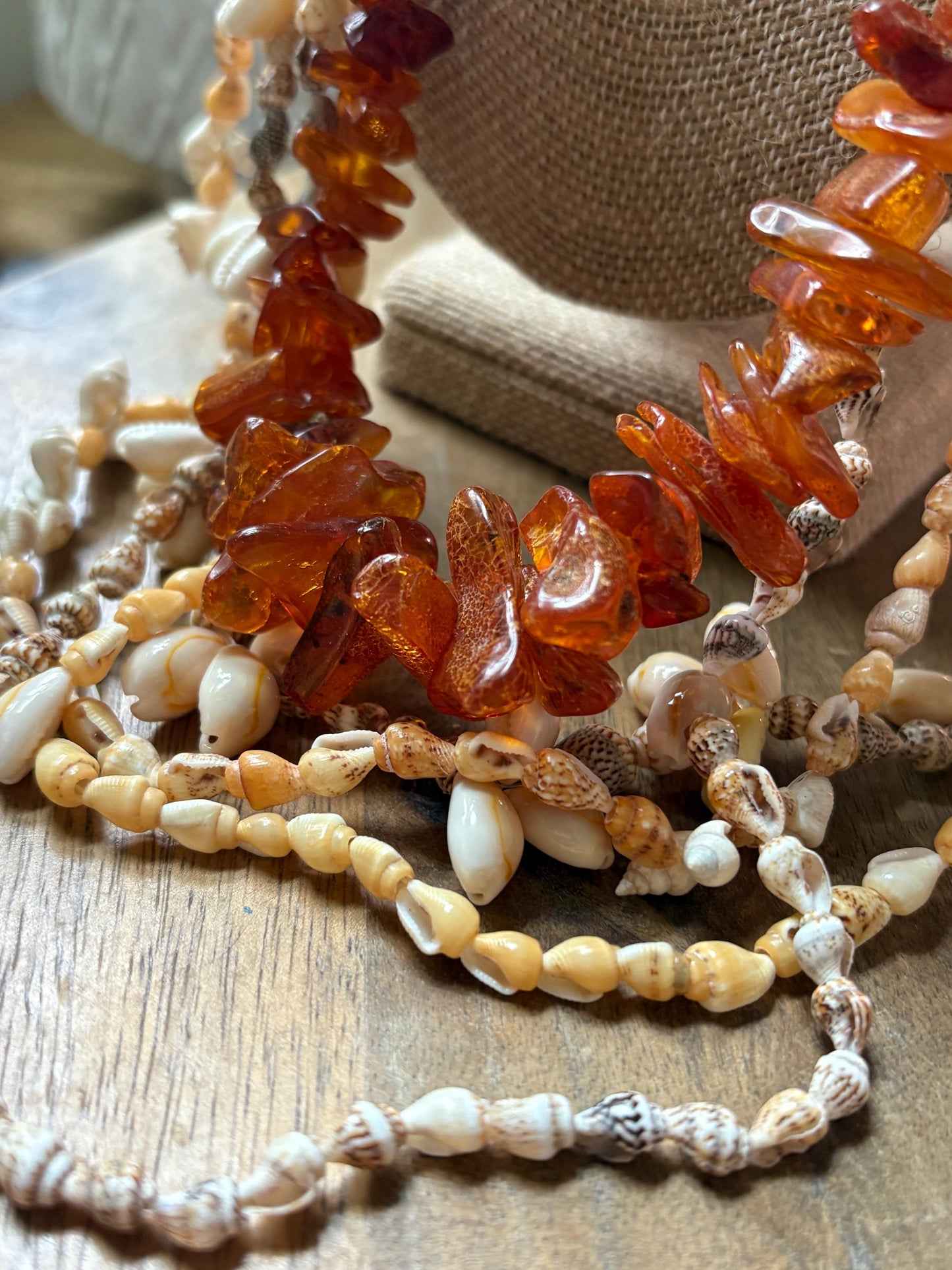 Polynesian Set of Seashell, Rock & Seed Leis - Graduation, Celebration, Wedding, Birthday, Performance Leis