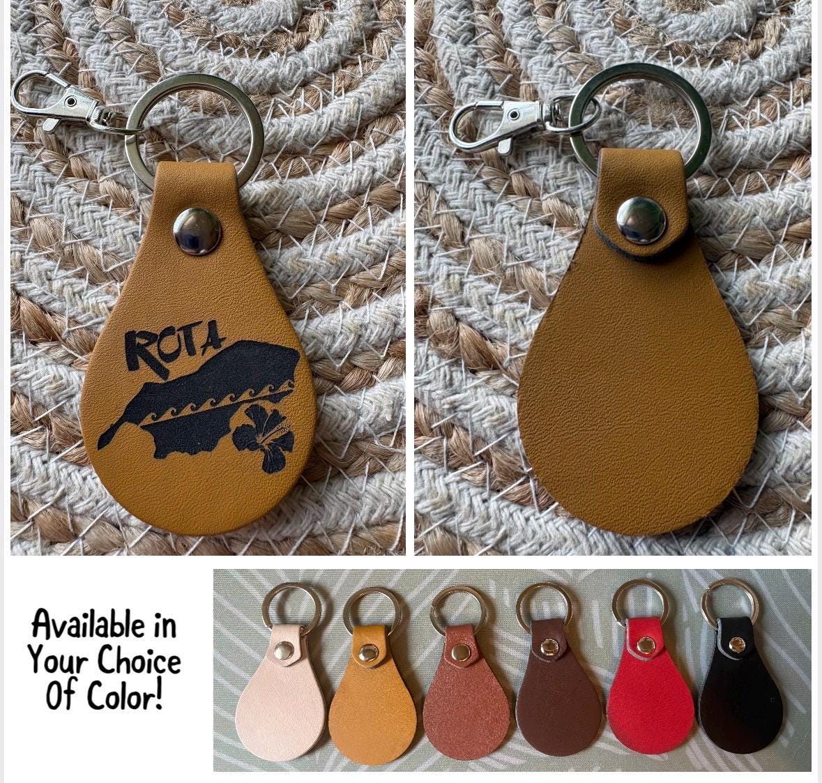 Engraved Leather Micronesia Islands Keychain – CNMI, Saipan, Guam