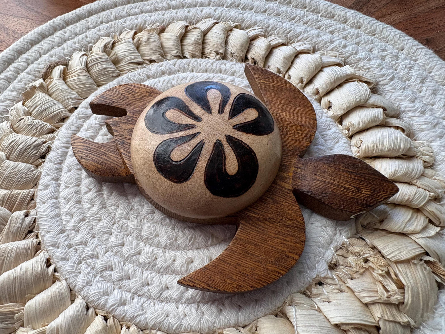 Extra-Large Handmade Wood Honu  4.5” Magnet - Hawaiian, Polynesian, Micronesian Sea Turtle Fridge Decor