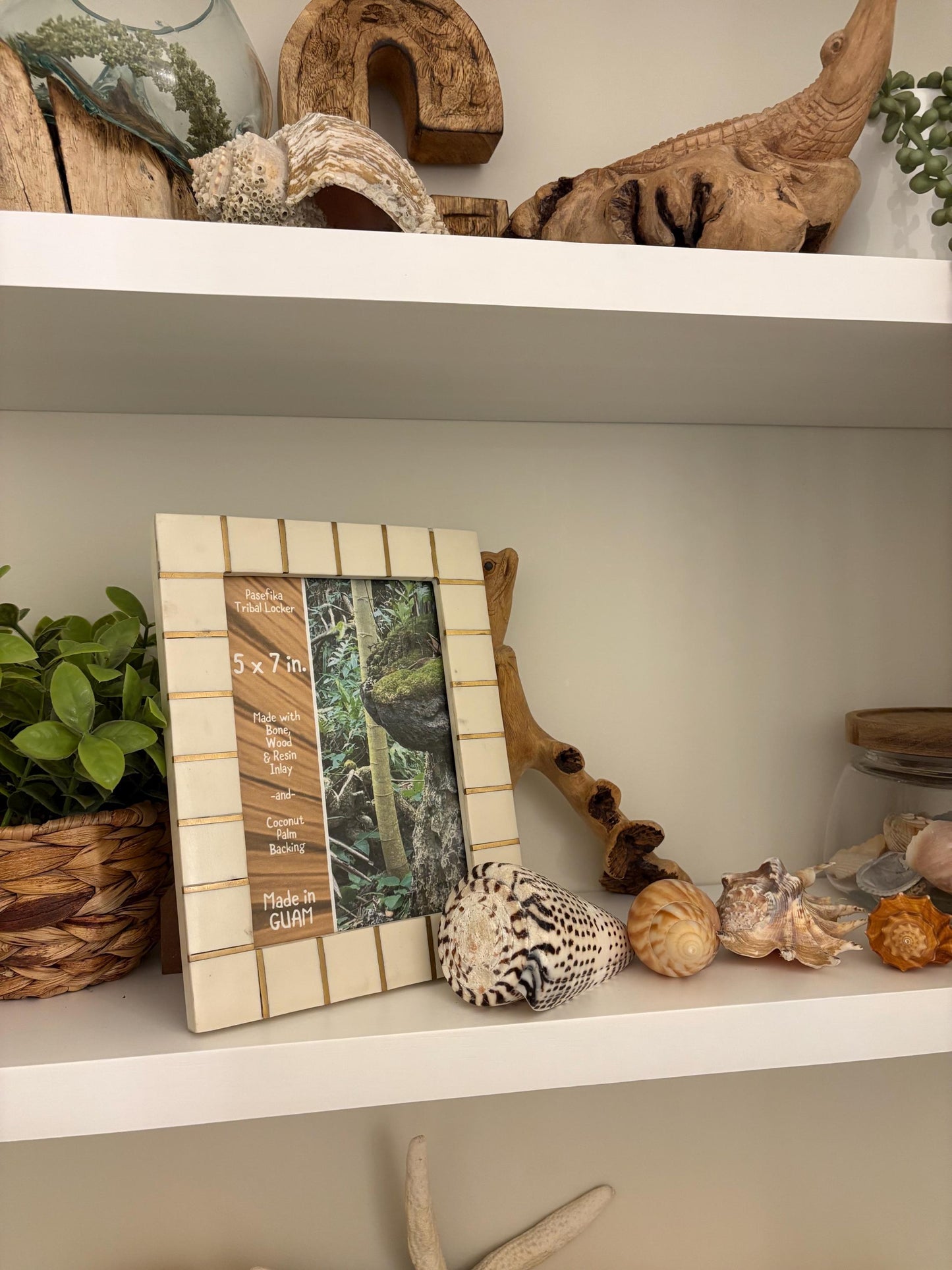 Polynesian Bone Inlay Picture Frame: Micronesian 5x7 Photo Display