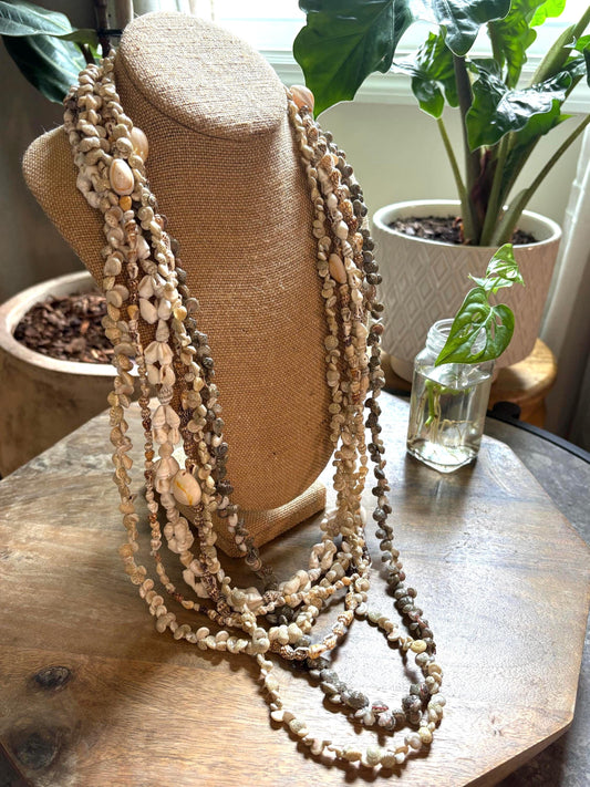 Seashell Lei Set: Authentic Pacific Ocean Shells, Graduation, Wedding