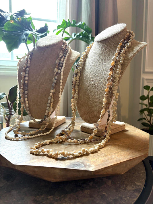 Seashell Lei Set: Authentic Hawaiian Celebration Leis, 40"-27"