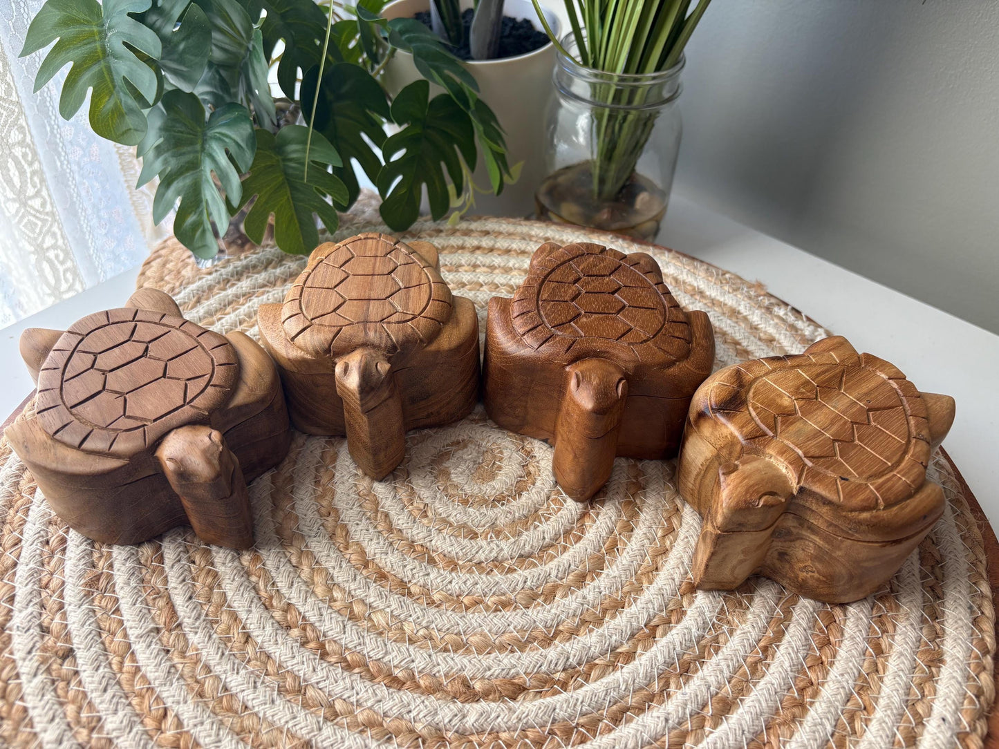 Handmade Teak Wood Sea Turtle Trinket Box – Polynesian Honu