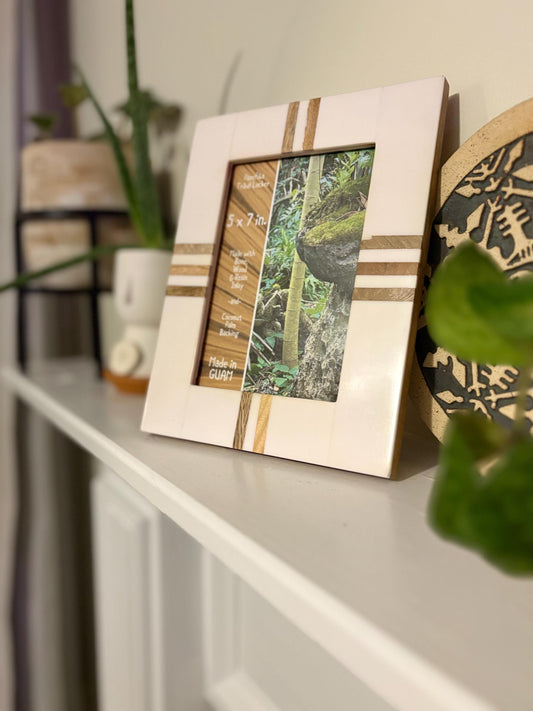 Polynesian Bone & Wood Inlay Picture Frame (5x7)