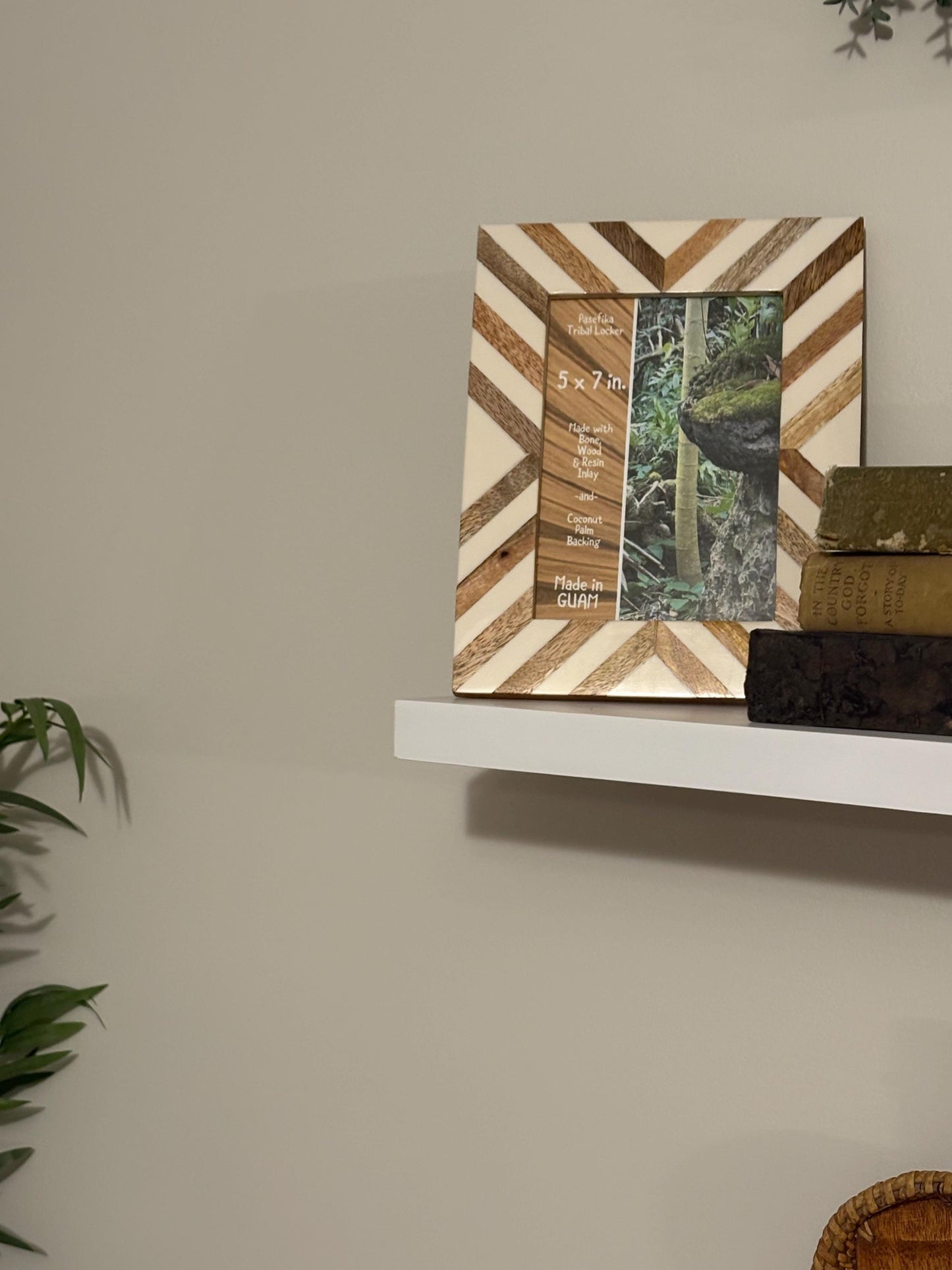 Polynesian Wood & Bone Inlay 5x7 Picture Frame