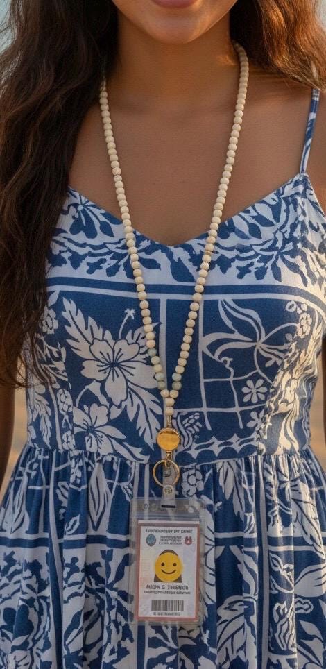 Handmade Wood and Stone Beaded Lanyard