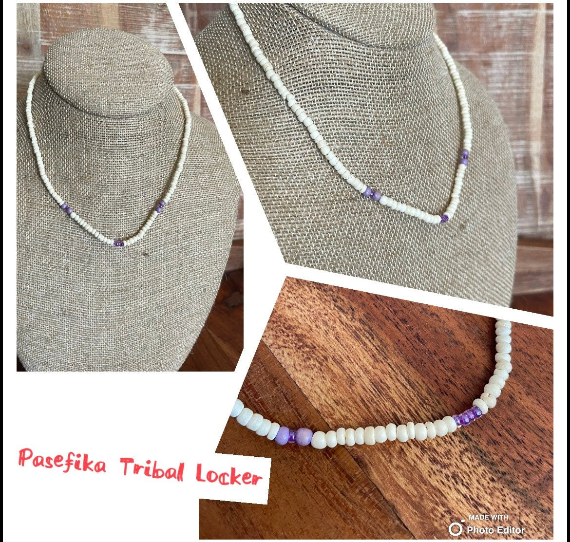 Coconut Shell Beaded Necklace - Petite Hawaiian Style, Boho Beach Jewelry