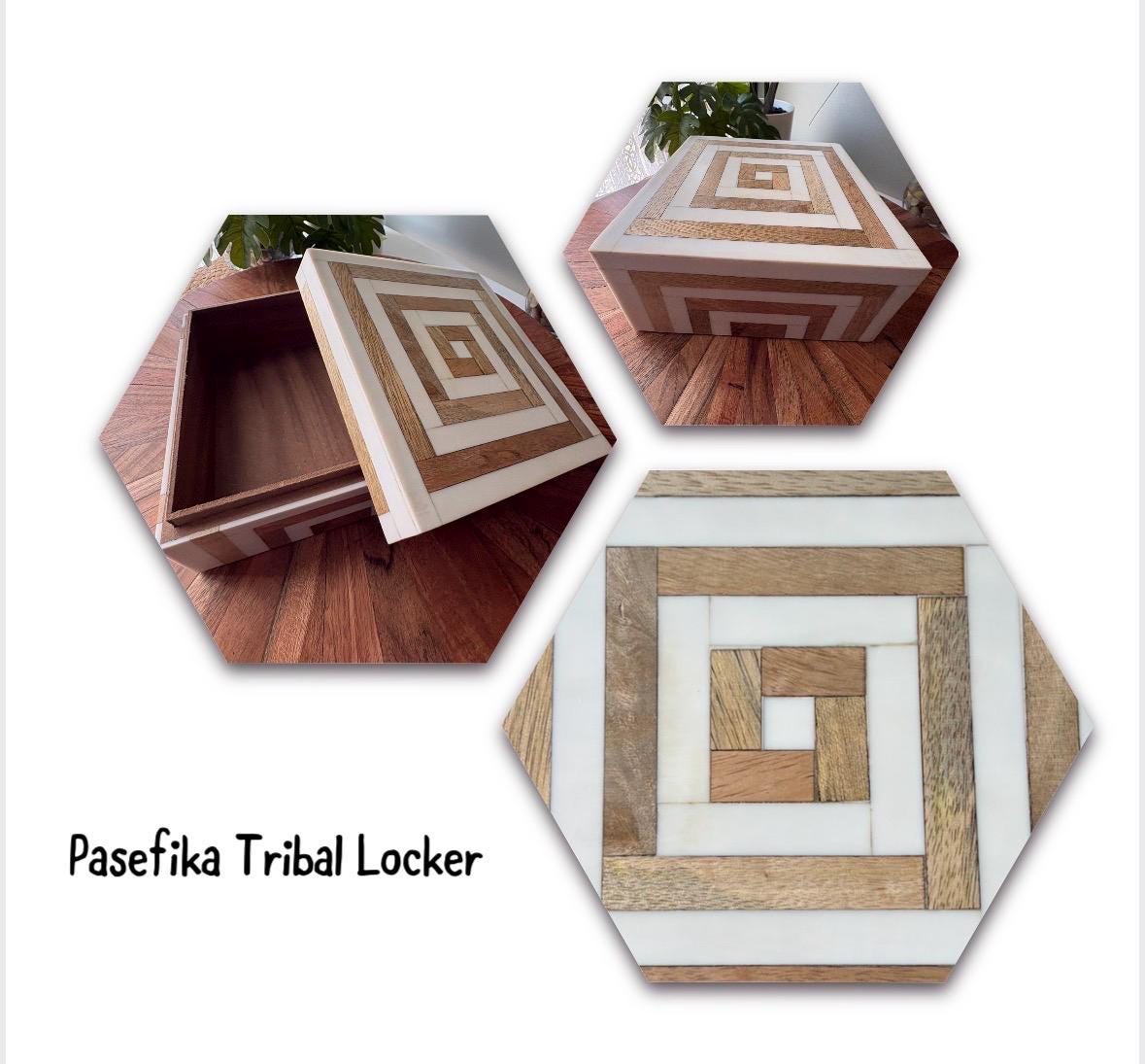 Hand-Crafted Polynesian & Micronesian Wooden and Bone Inlay Box