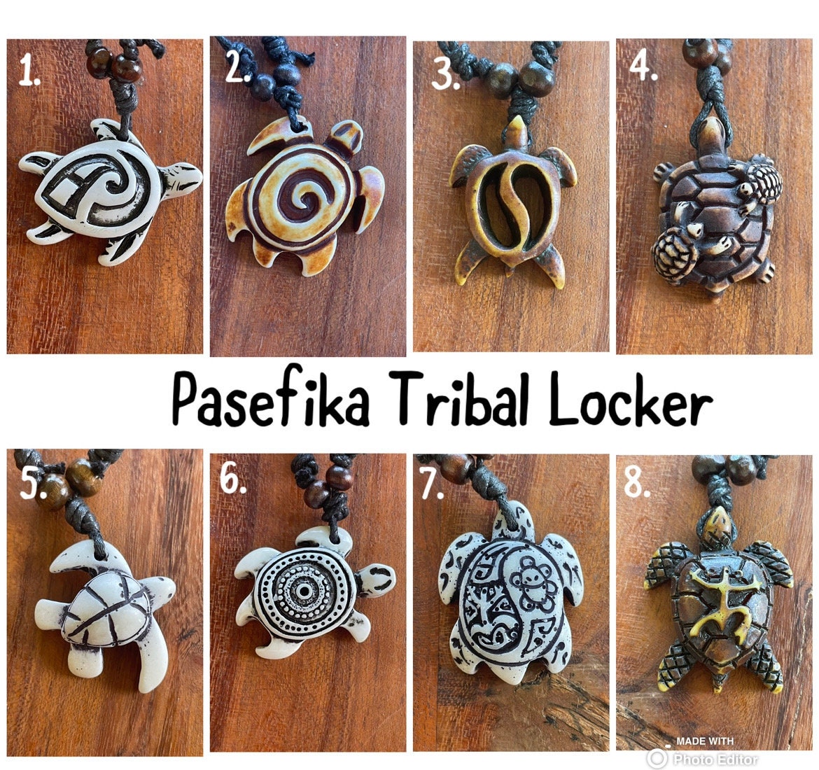 Polynesian Handcrafted Honu or Sea Turtle Adjustable Necklace