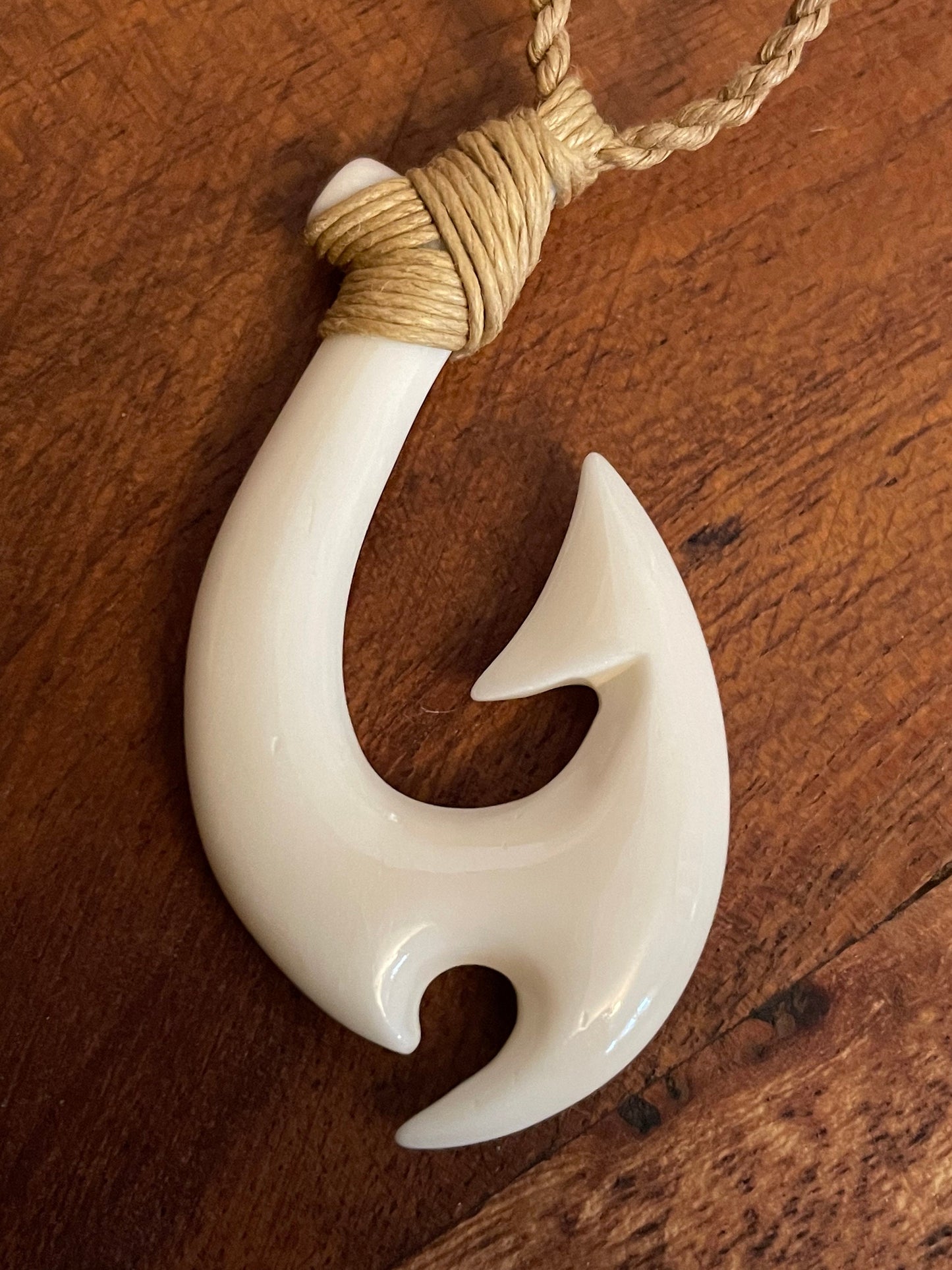 Handsome Masculine Warrior’s Makau - Pasefika Protection Symbol- Adjustable Necklace on Surfers Cord