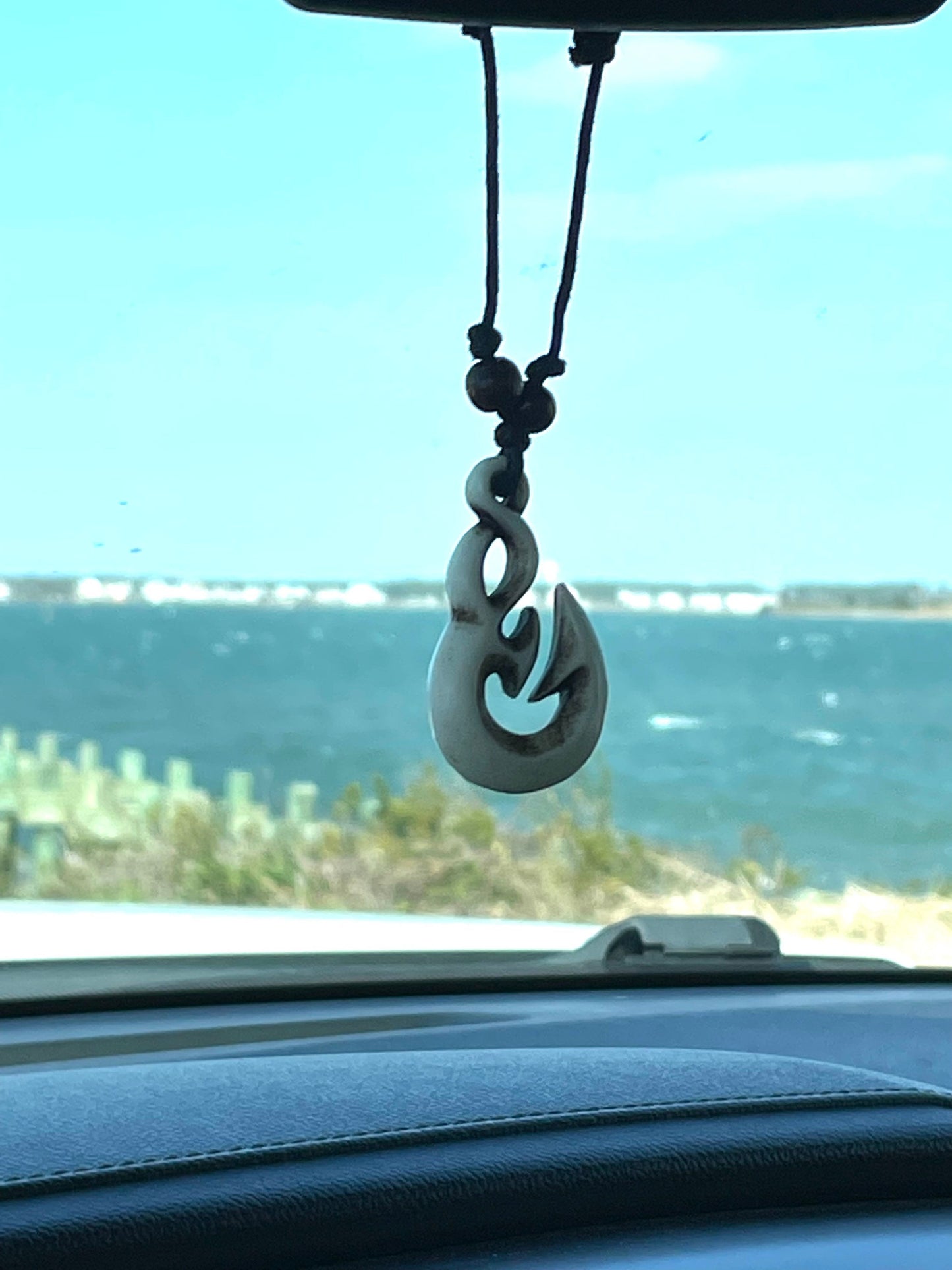 Authentically Handcrafted Polynesian Makau Fish Hook Adjustable Bone Necklace