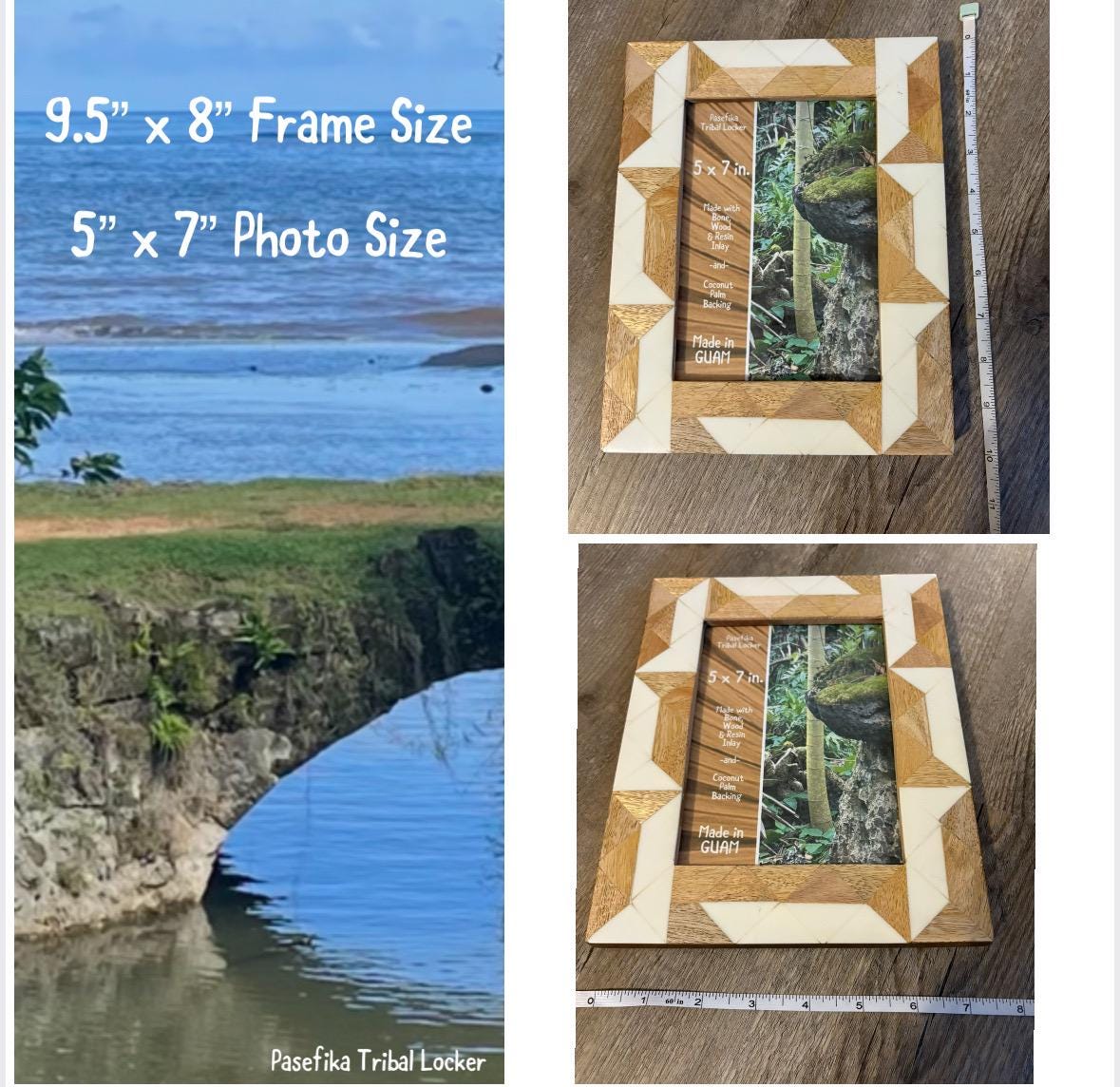 Polynesian Bone & Wood Inlay Picture Frame (5x7)