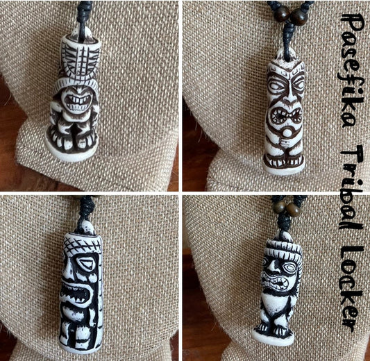 Tiki Totem Pendant Adjustable Polynesian Necklace- Hawaiian Surfer Style Jewelry