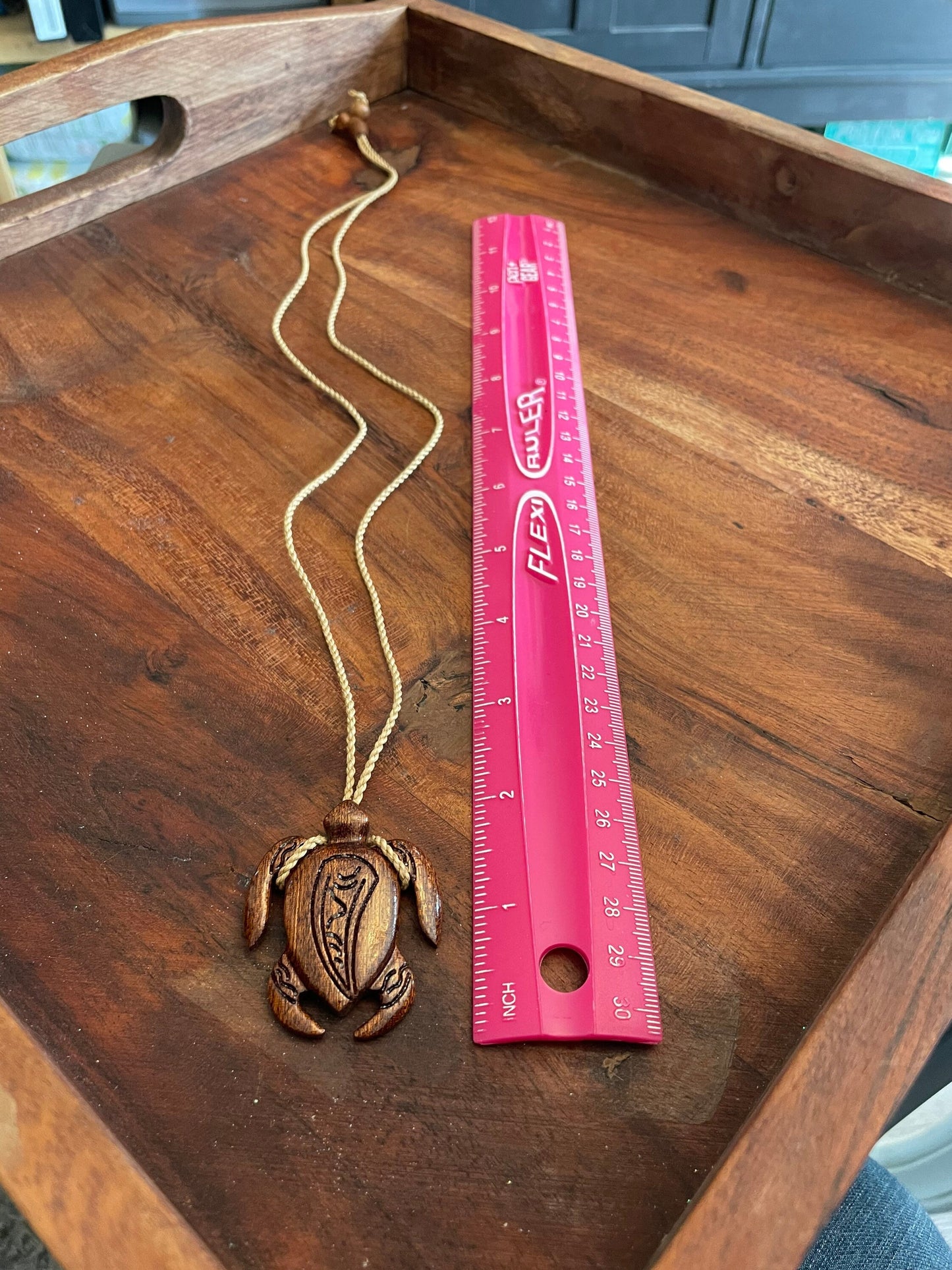 Handcarved Koa Wood Sea Turtle Necklace – Polynesian Honu Jewelry