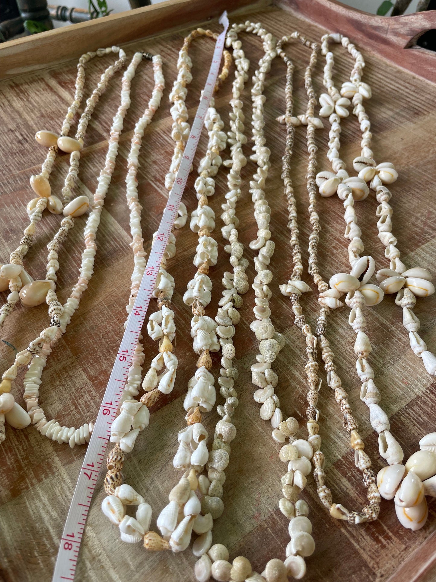 Seashell Lei Set – Pink & White Puka Shells, Graduation Leis (39-28 inch)