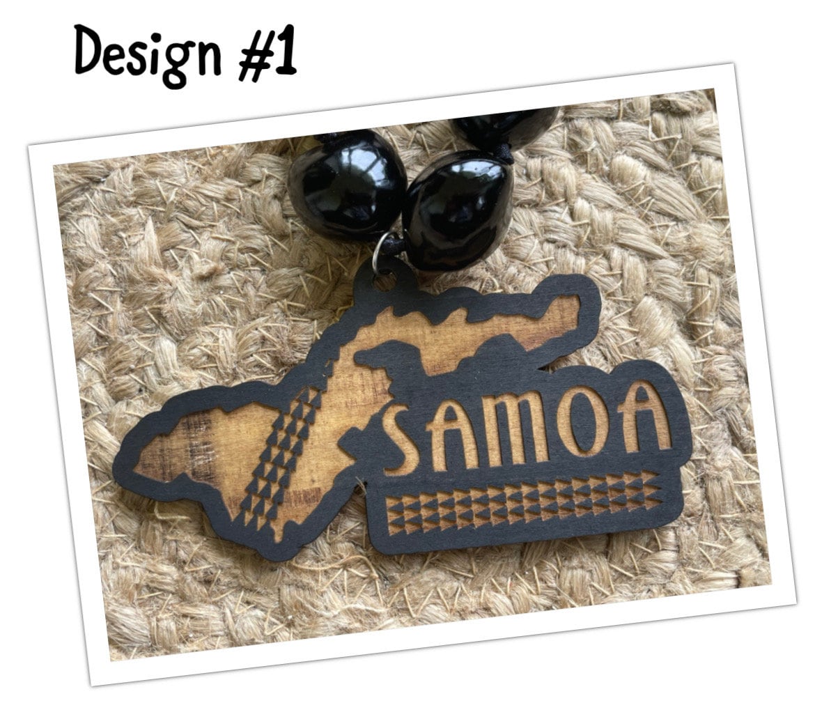 Samoan Pendant Kukui Nut Ribbon Leis -  Multiple Designs and Lei Lengths Available