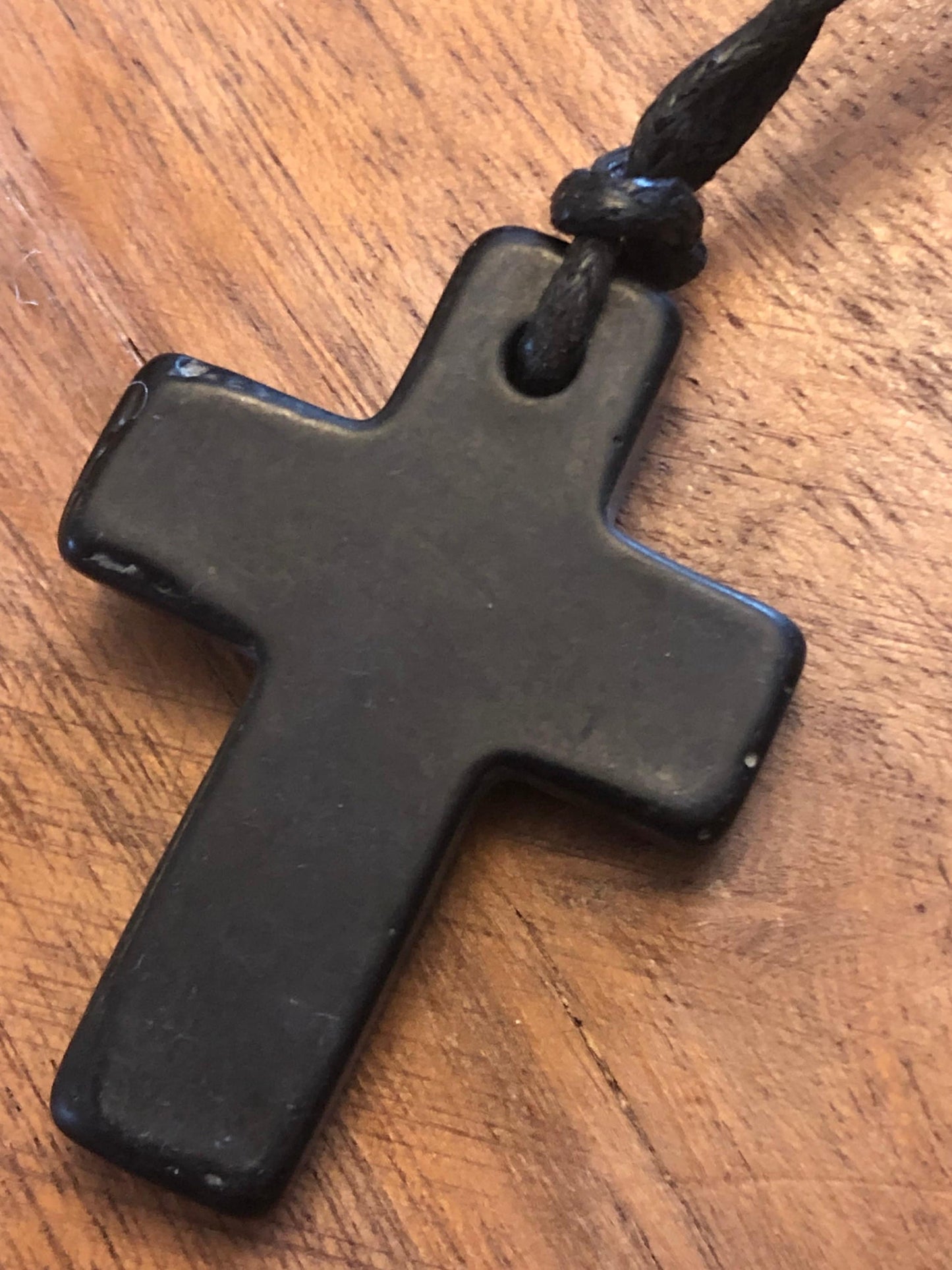 Christian Bone and Resin Cross Adjustable Necklace Polynesian Handcrafted Surfer Style