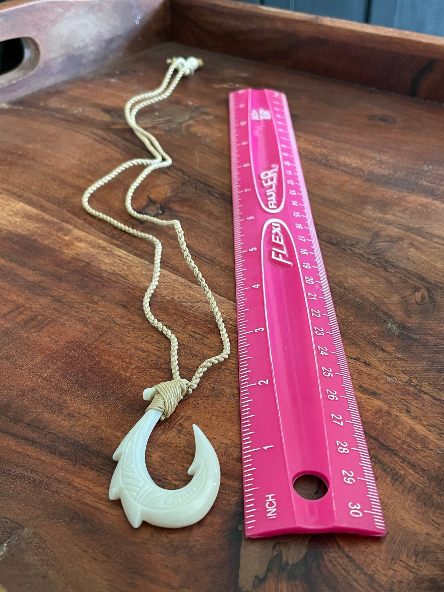 Warrior’s Hei Makau Solid Bone Fish Hook Pendant for Protection on Water