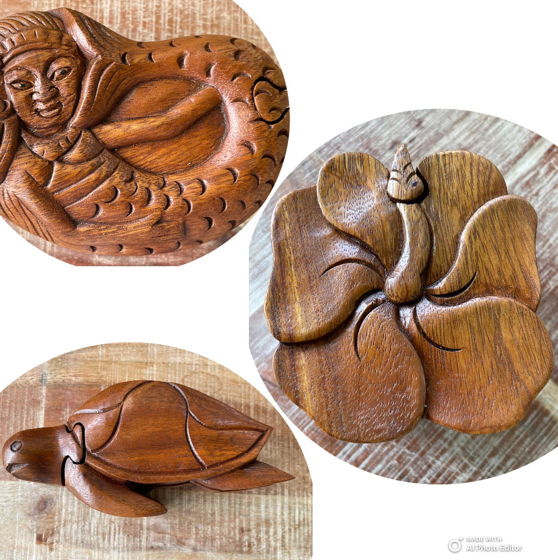 Handmade Sea Hibiscus Wood Puzzle Box – Pasefika Gift