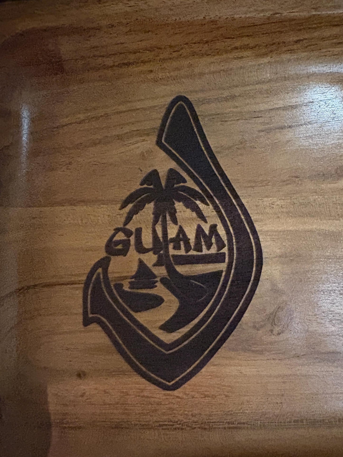 Engraved Teak Wood Tray with the Seal of Samoa - Personalized Gift
