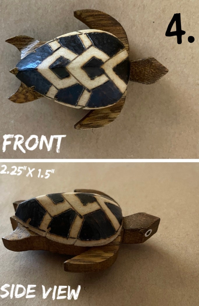 Handmade Wood Honu Magnet - Polynesian Sea Turtle Fridge Decor